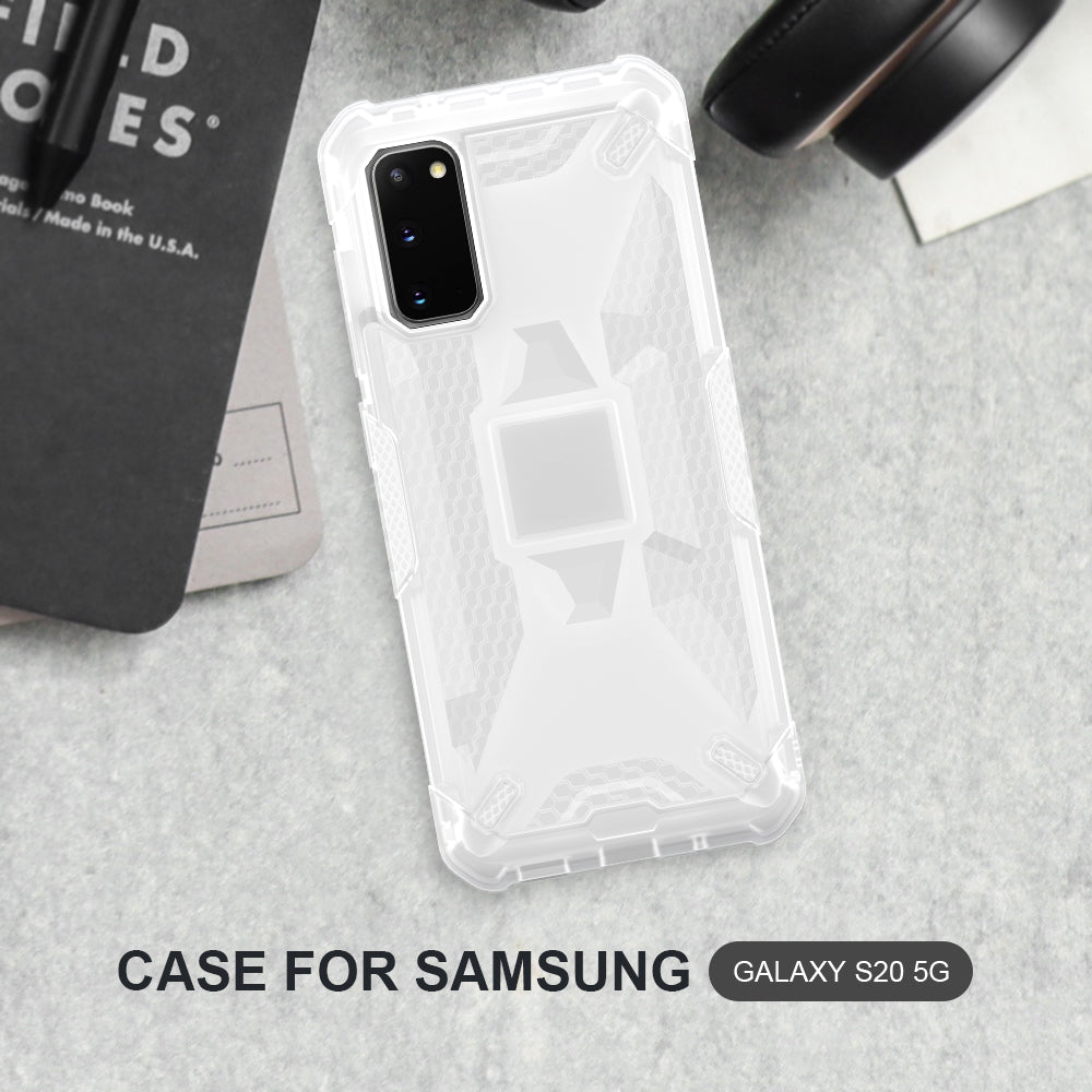 Robot Series Shockproof Anti-dropping TPU Phone Case for Samsung Galaxy S20 4G/S20 5G - Transparent