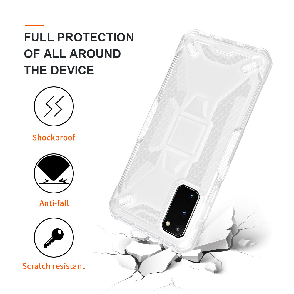 Robot Series Shockproof Anti-dropping TPU Phone Case for Samsung Galaxy S20 4G/S20 5G - Transparent