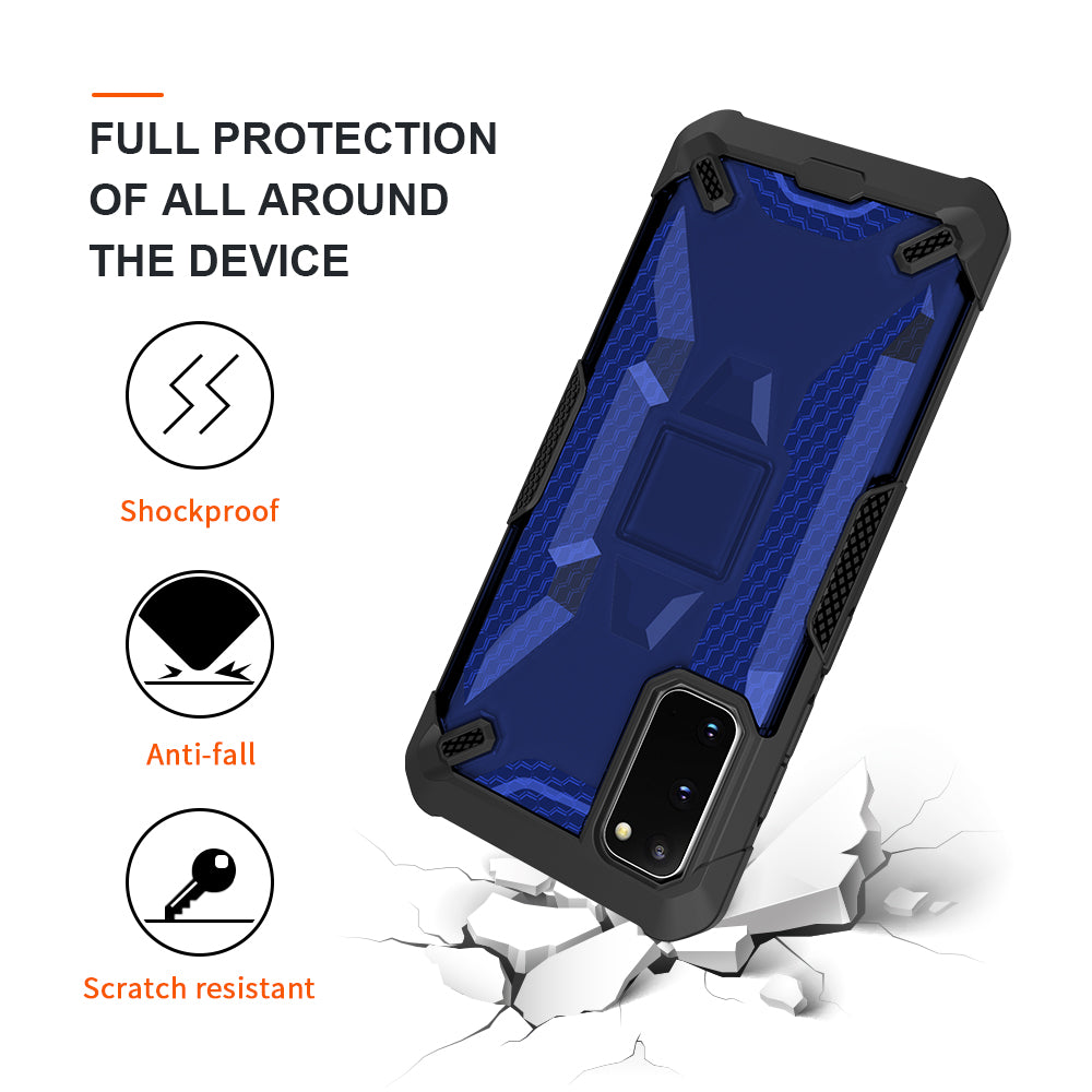 Robot Series Shockproof Anti-dropping TPU Phone Case for Samsung Galaxy S20 4G/S20 5G - Black/Transparent Blue