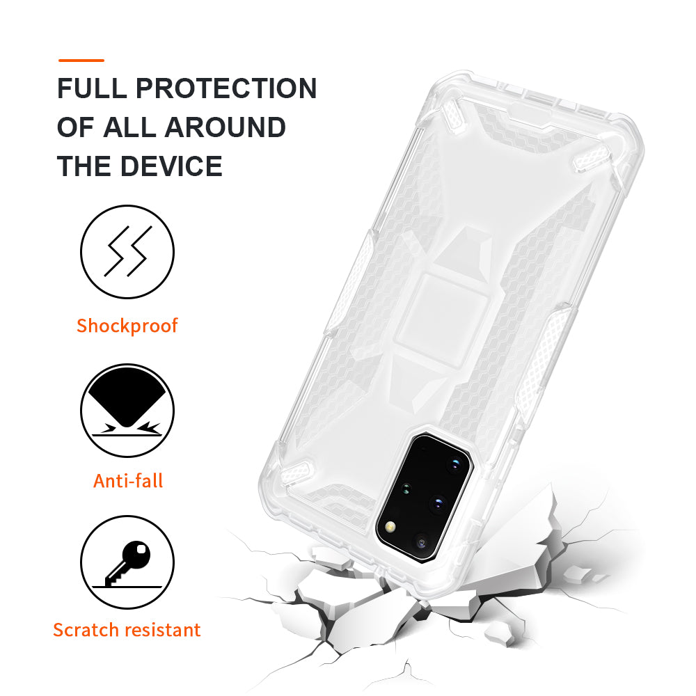 Robot Series Shockproof Anti-dropping TPU Phone Shell for Samsung Galaxy S20 Plus - Transparent