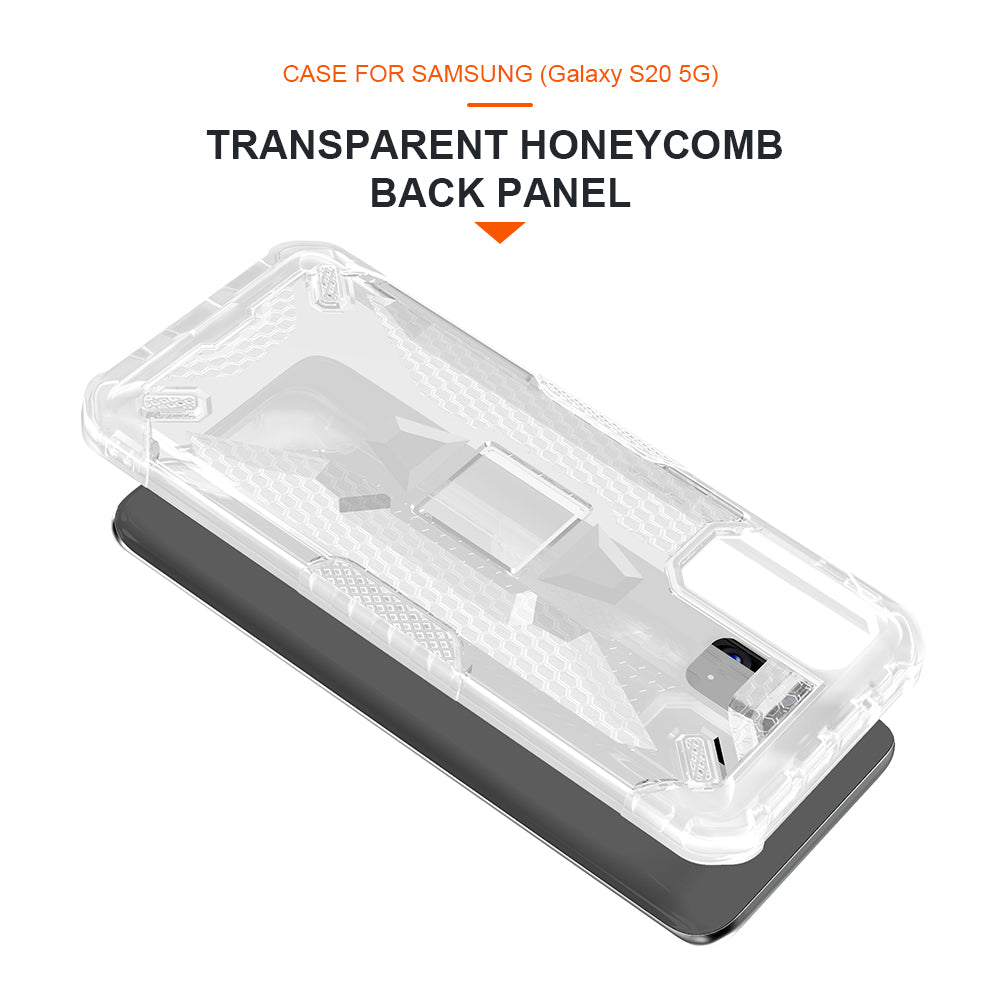 Robot Series Shockproof Anti-dropping TPU Phone Shell for Samsung Galaxy S20 Plus - Transparent