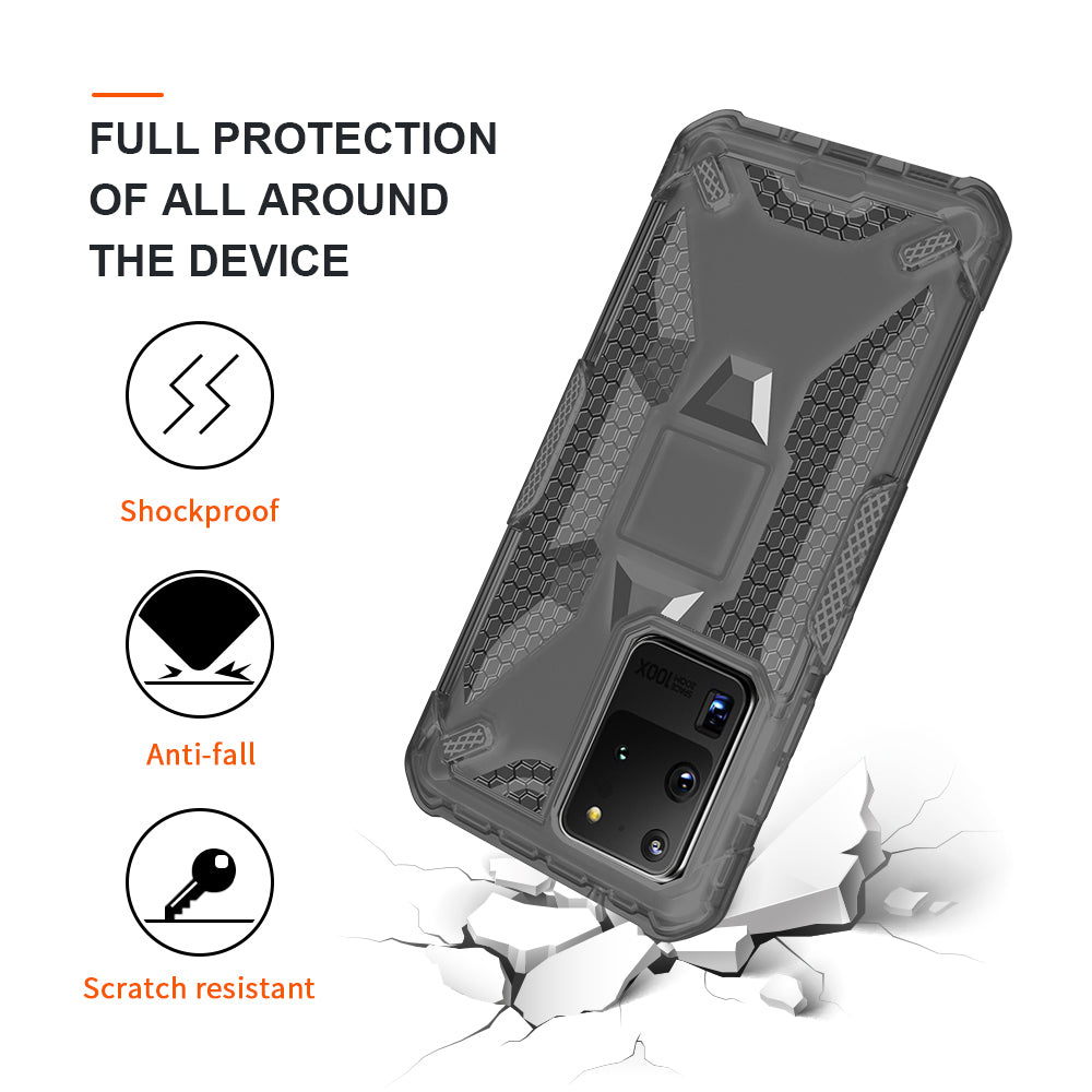 Robot Series Shockproof Anti-dropping TPU Phone Cover for Samsung Galaxy S20 Ultra - Transparent Grey