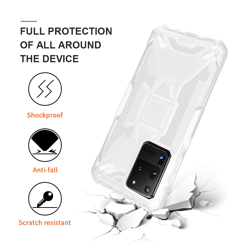 Robot Series Shockproof Anti-dropping TPU Phone Cover for Samsung Galaxy S20 Ultra - Transparent