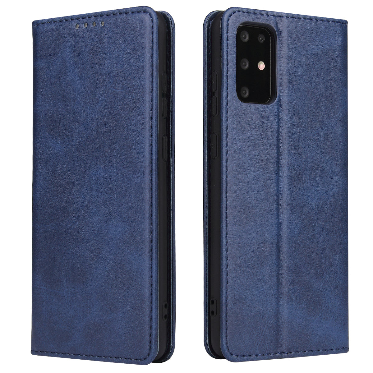 Business Style Auto-absorbed Leather Wallet Mobile Phone Case for Samsung Galaxy S20 4G/S20 5G - Blue