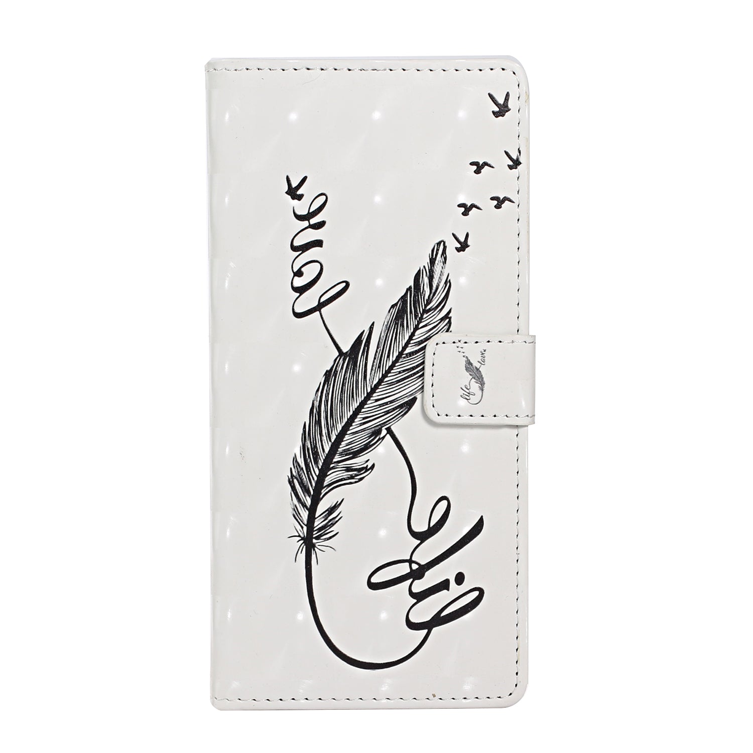 Light Spot Decor Pattern Printing Wallet Leather Mobile Cover for Samsung Galaxy S20 - Feather