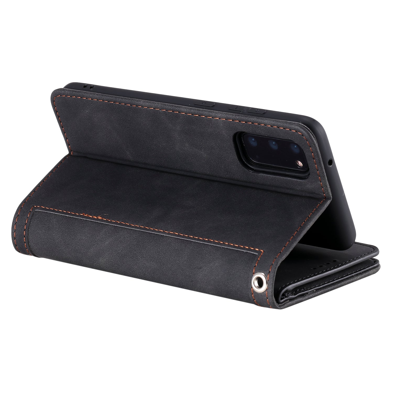 9 Card Slots Wallet Stand Leather Cover with Zipper Pocket for Samsung Galaxy S20 4G/S20 5G - Black