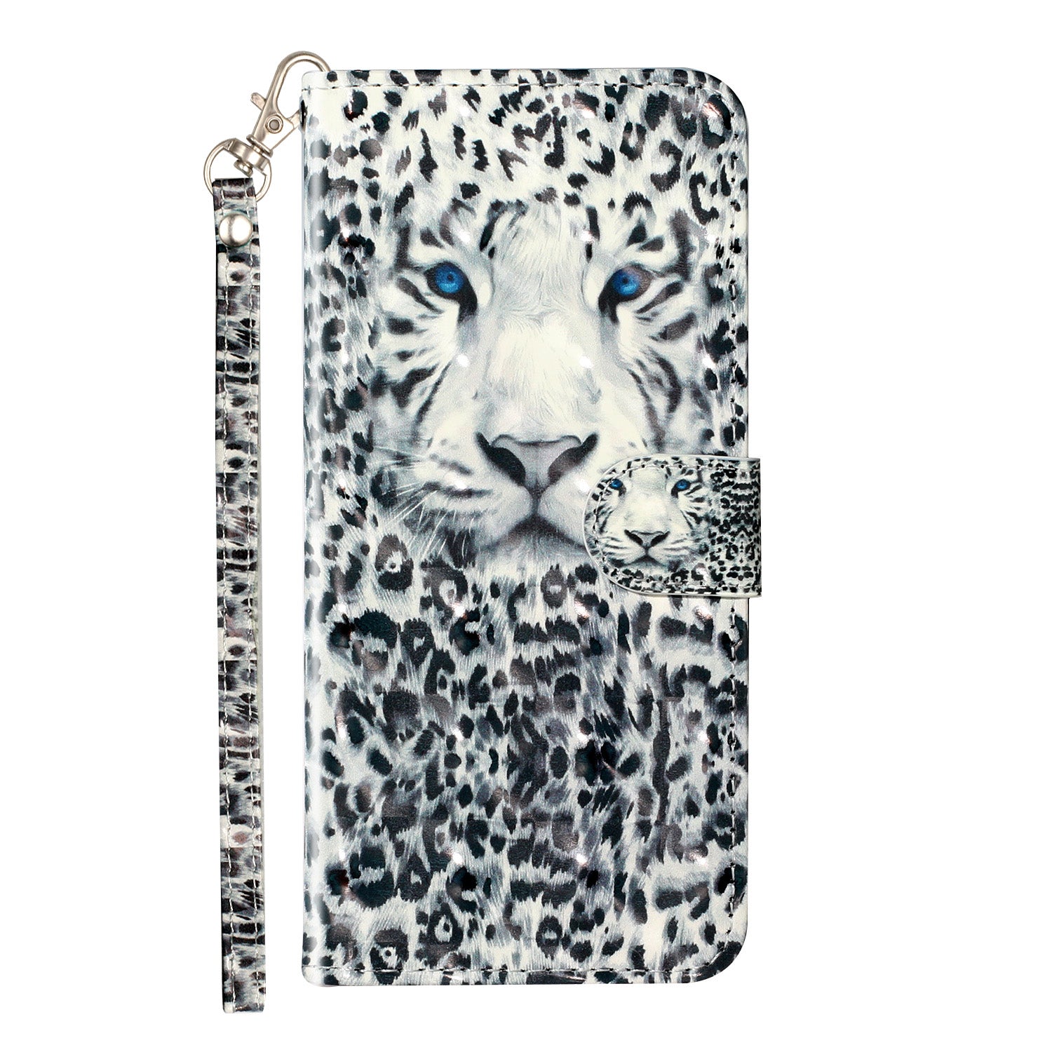 Light Spot Decor Patterned Embossed Leather Wallet Phone Case for Samsung Galaxy S20 4G/S20 5G - Leopard Face