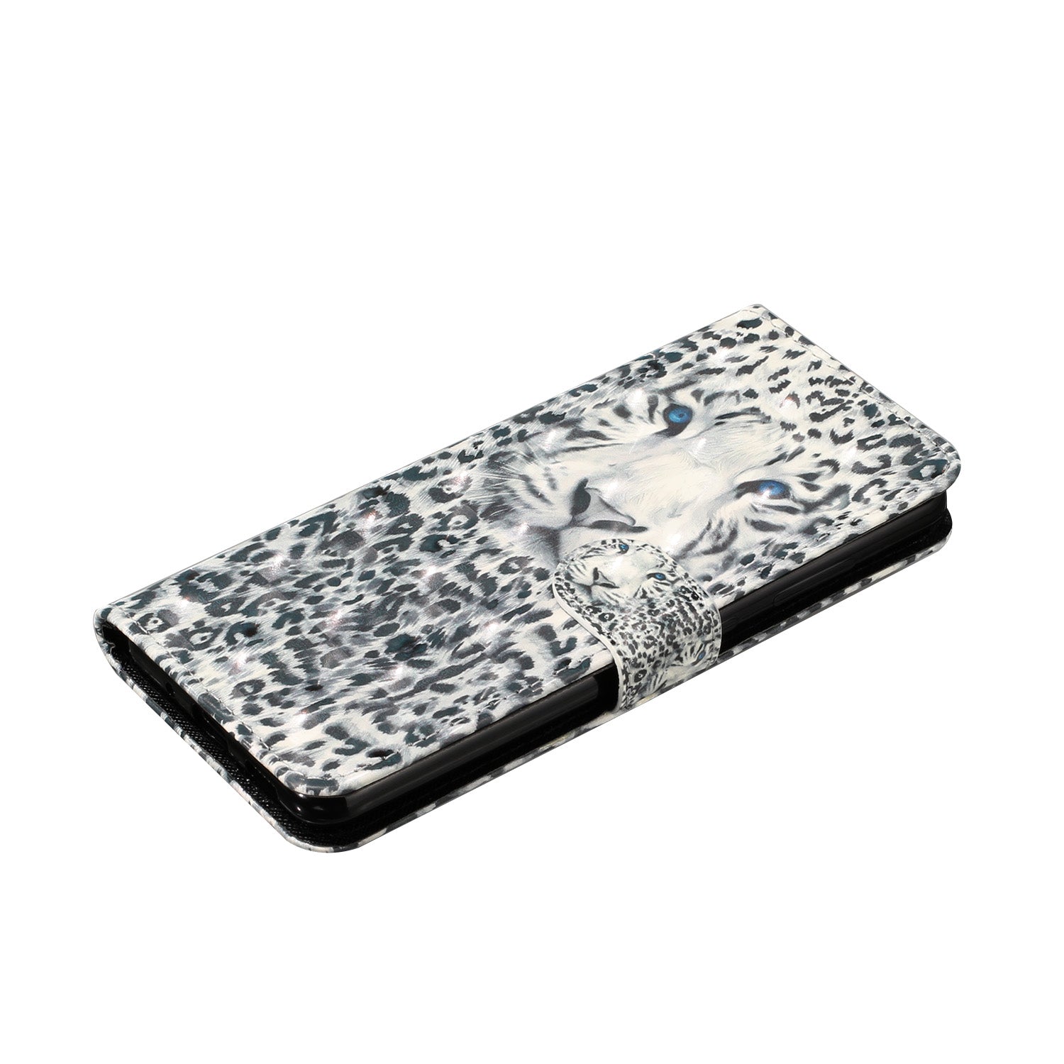 Light Spot Decor Patterned Embossed Leather Wallet Phone Case for Samsung Galaxy S20 4G/S20 5G - Leopard Face