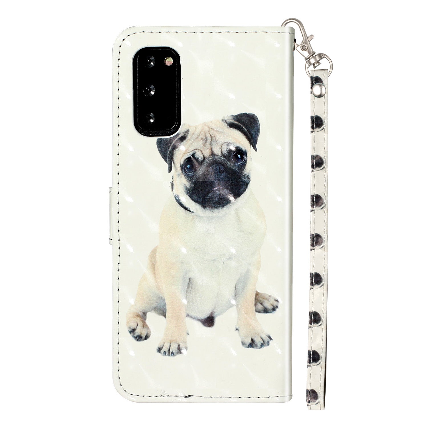 Light Spot Decor Patterned Embossed Leather Wallet Phone Case for Samsung Galaxy S20 4G/S20 5G - Dog