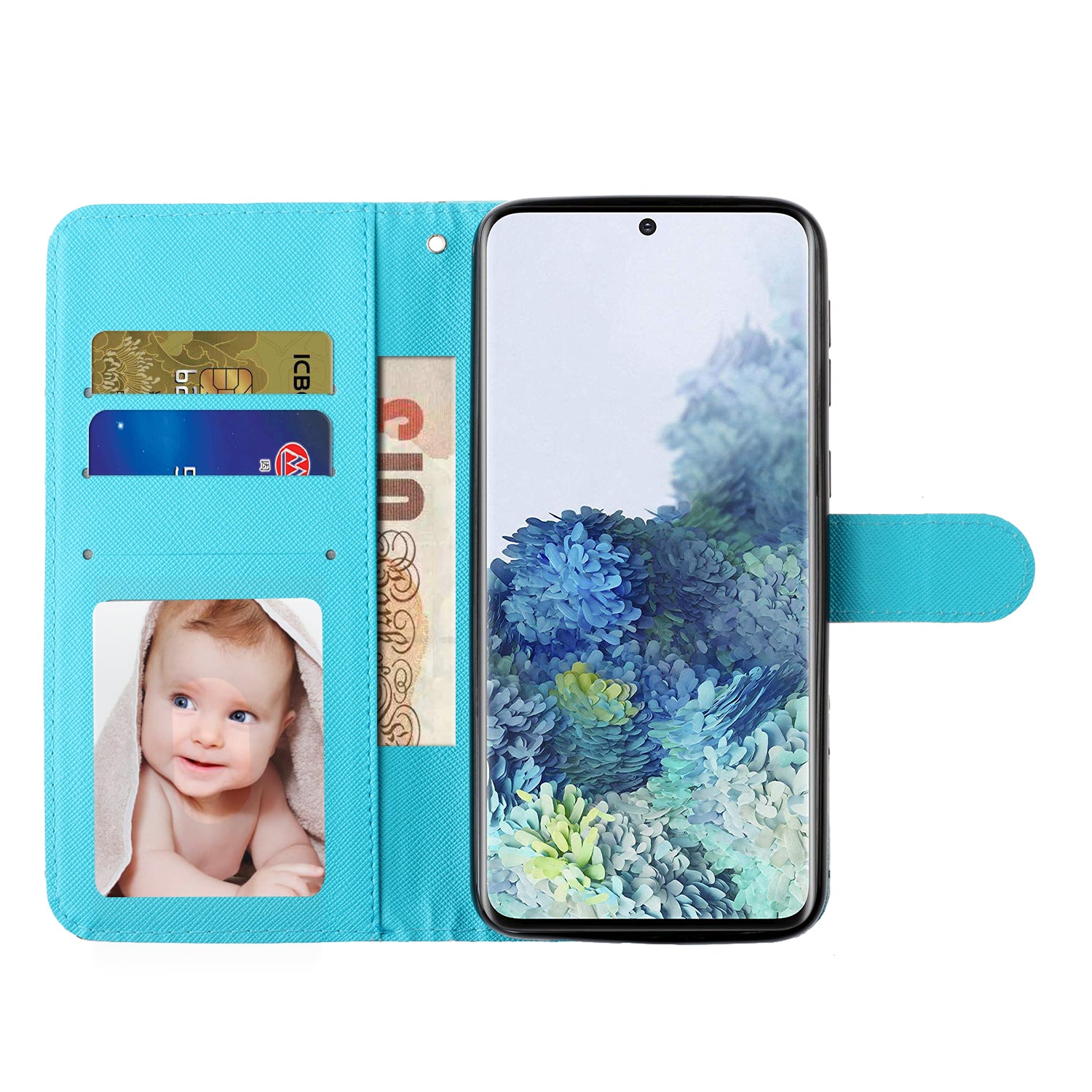 Light Spot Decor Patterned Embossed Leather Wallet Case Cover for Samsung Galaxy S20 Plus - Butterfly