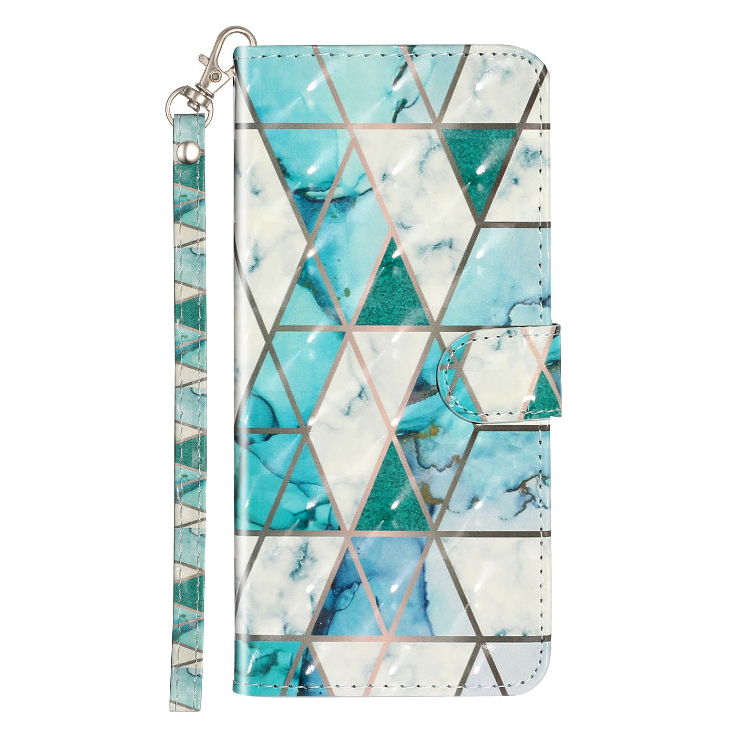 Light Spot Decor Patterned Embossed Leather Wallet Case Cover for Samsung Galaxy S20 Plus - Ceramic Tile