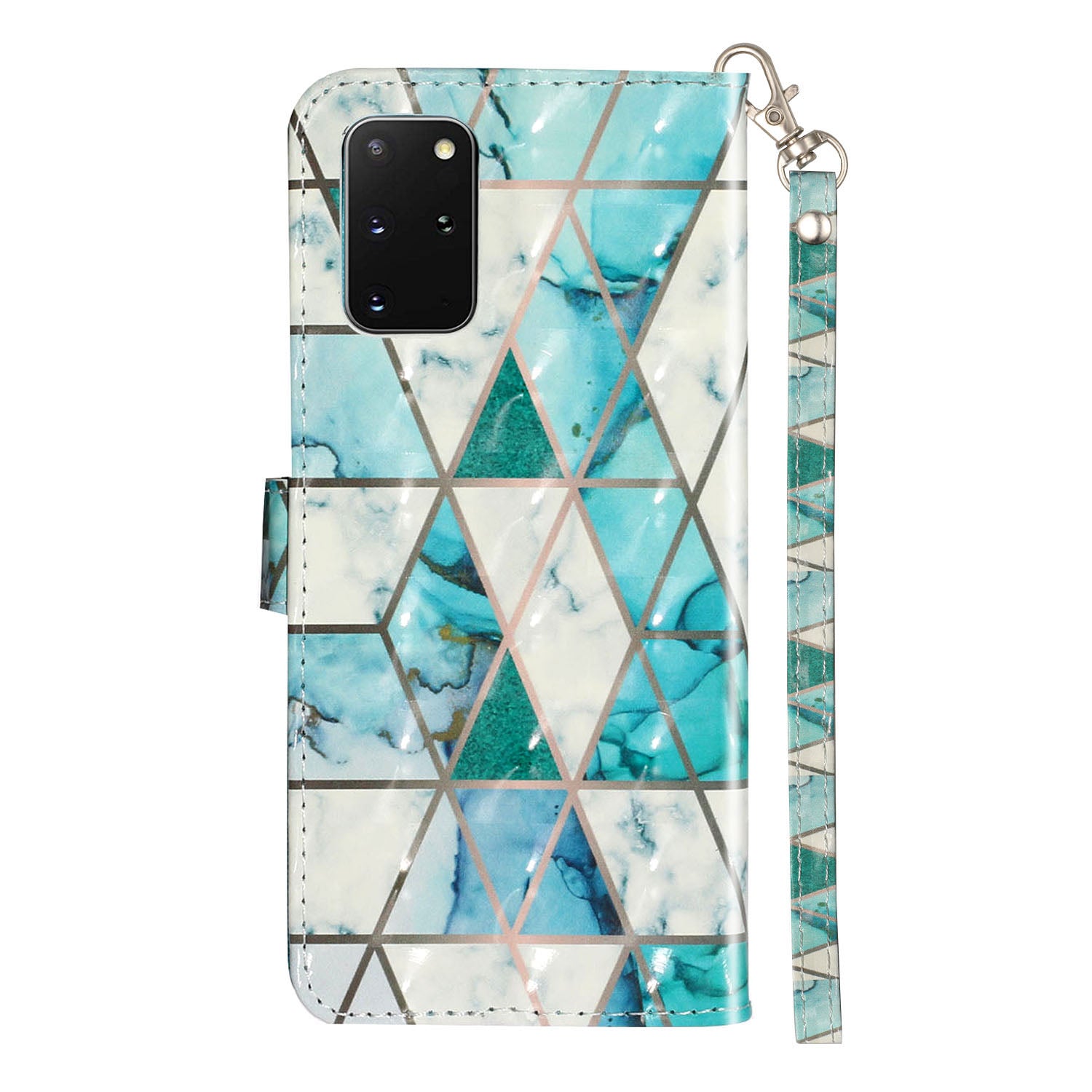 Light Spot Decor Patterned Embossed Leather Wallet Case Cover for Samsung Galaxy S20 Plus - Ceramic Tile