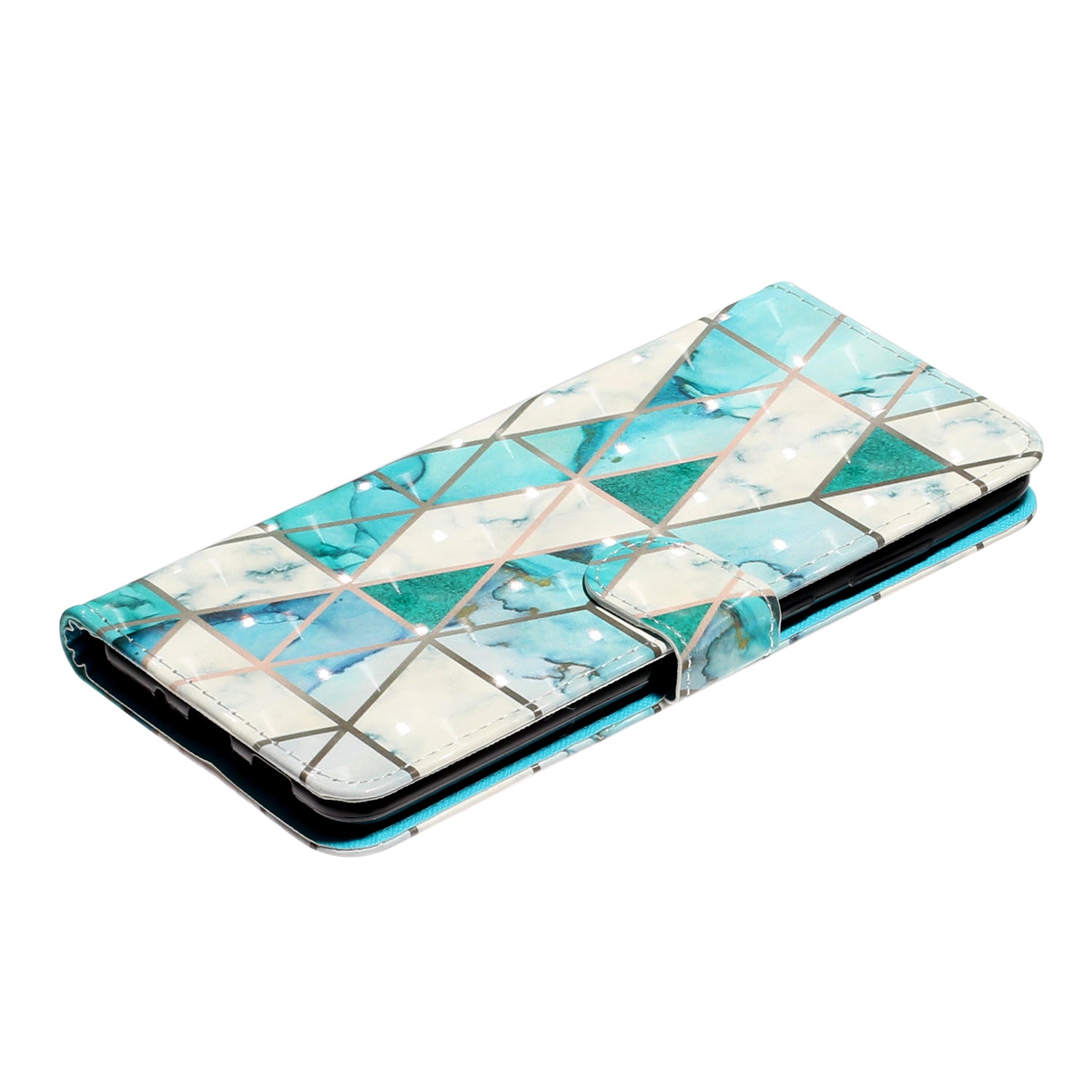 Light Spot Decor Patterned Embossed Leather Wallet Case Cover for Samsung Galaxy S20 Plus - Ceramic Tile