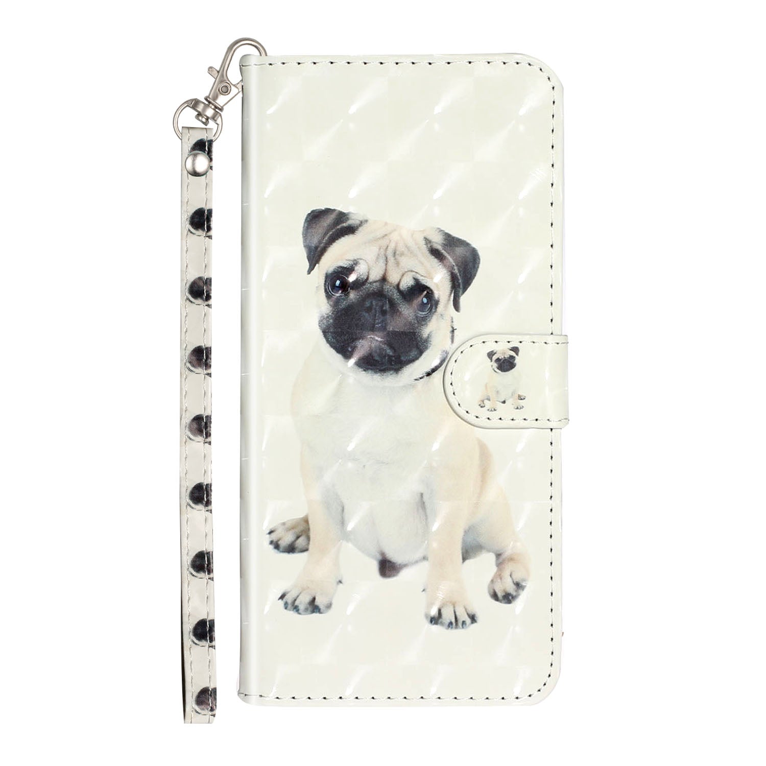 Light Spot Decor Patterned Embossed Leather Wallet Case Cover for Samsung Galaxy S20 Plus - Dog