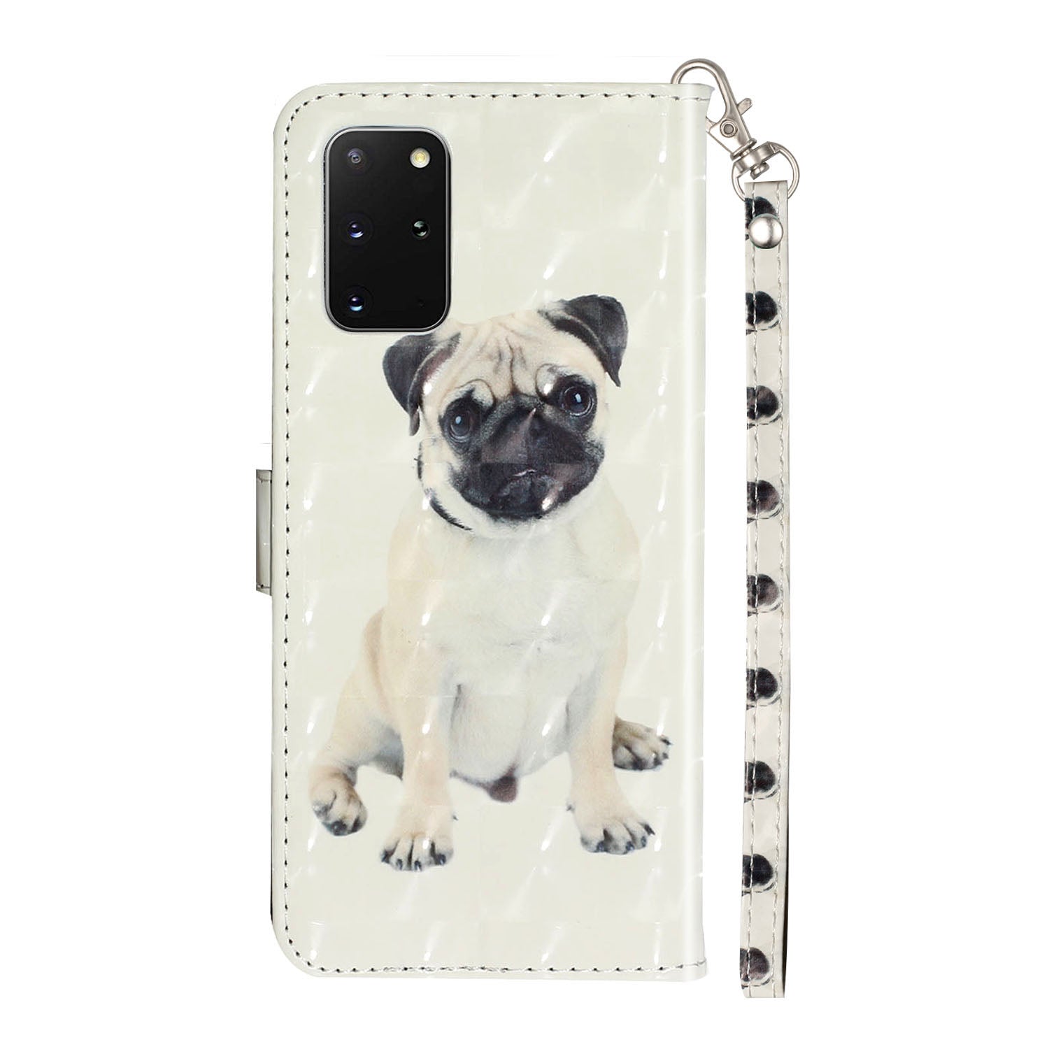 Light Spot Decor Patterned Embossed Leather Wallet Case Cover for Samsung Galaxy S20 Plus - Dog