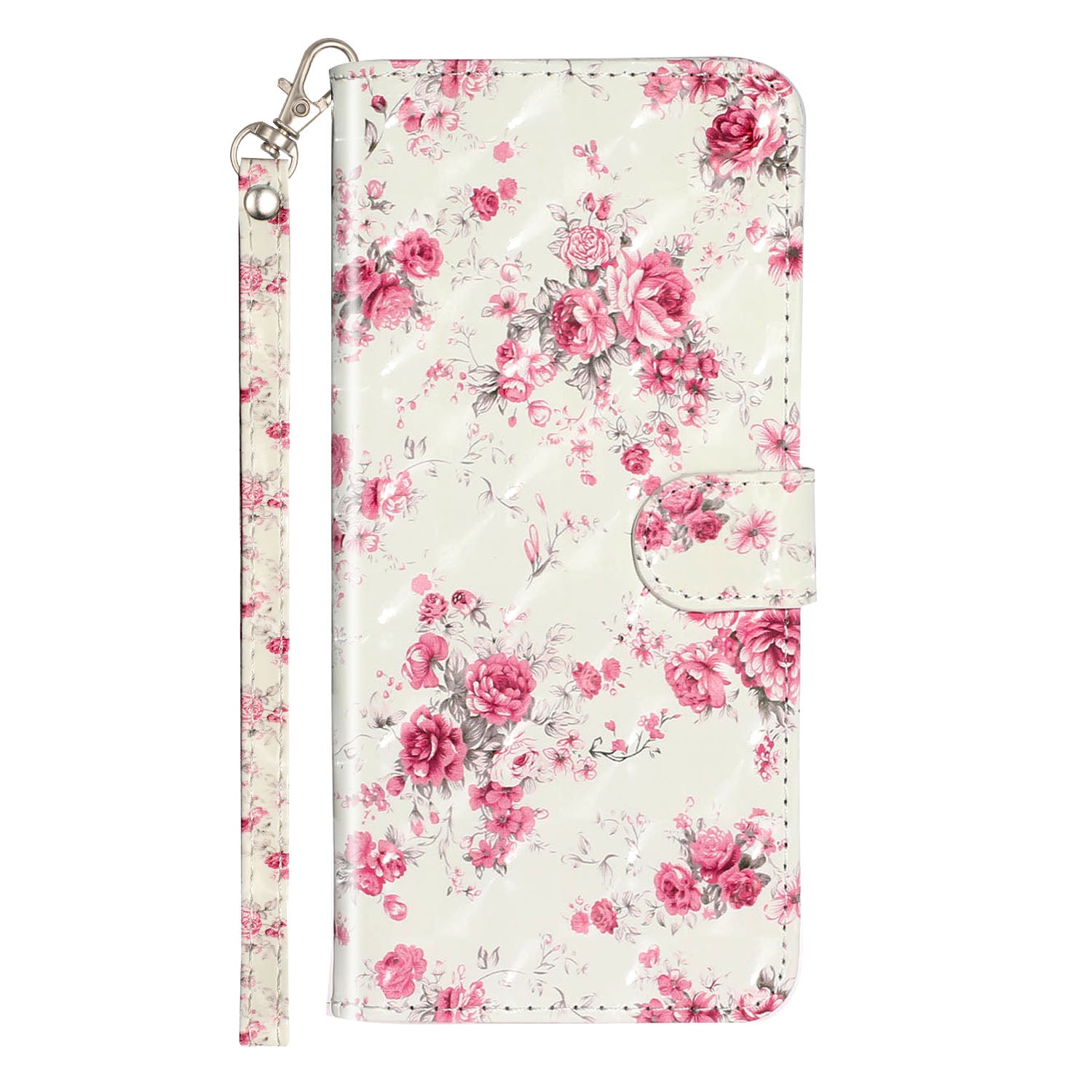 Light Spot Decor Patterned Embossed Leather Wallet Case Cover for Samsung Galaxy S20 Plus - Flower