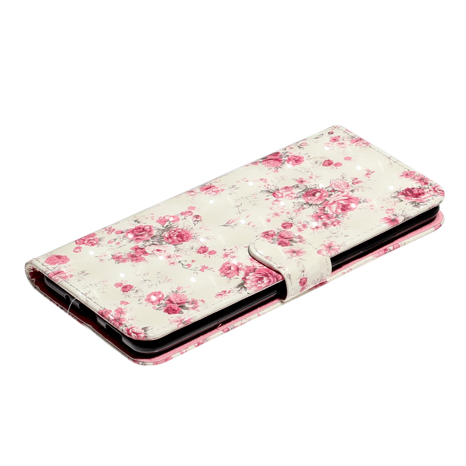 Light Spot Decor Patterned Embossed Leather Wallet Case Cover for Samsung Galaxy S20 Plus - Flower