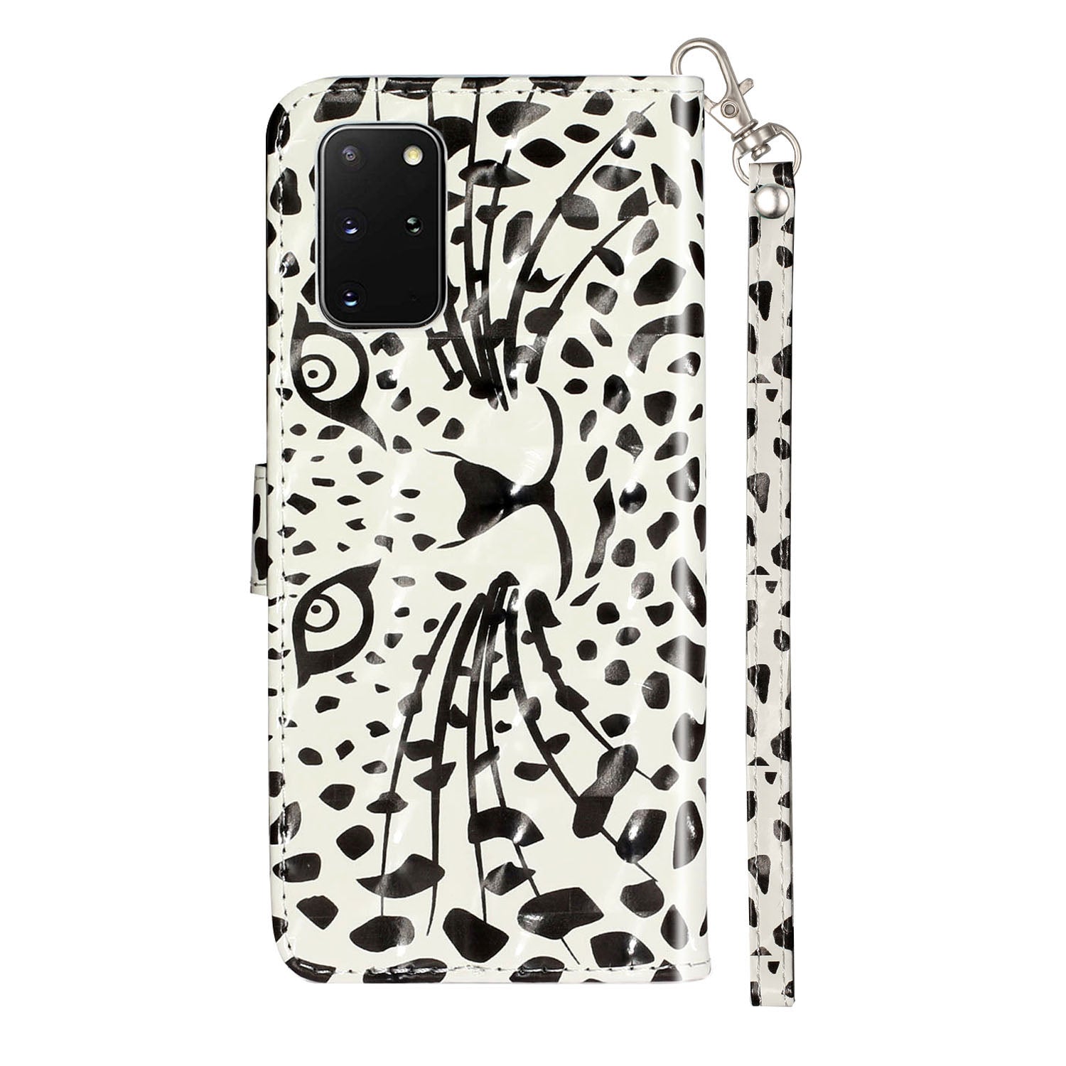 Light Spot Decor Patterned Embossed Leather Wallet Case Cover for Samsung Galaxy S20 Plus - Cartoon Leopard