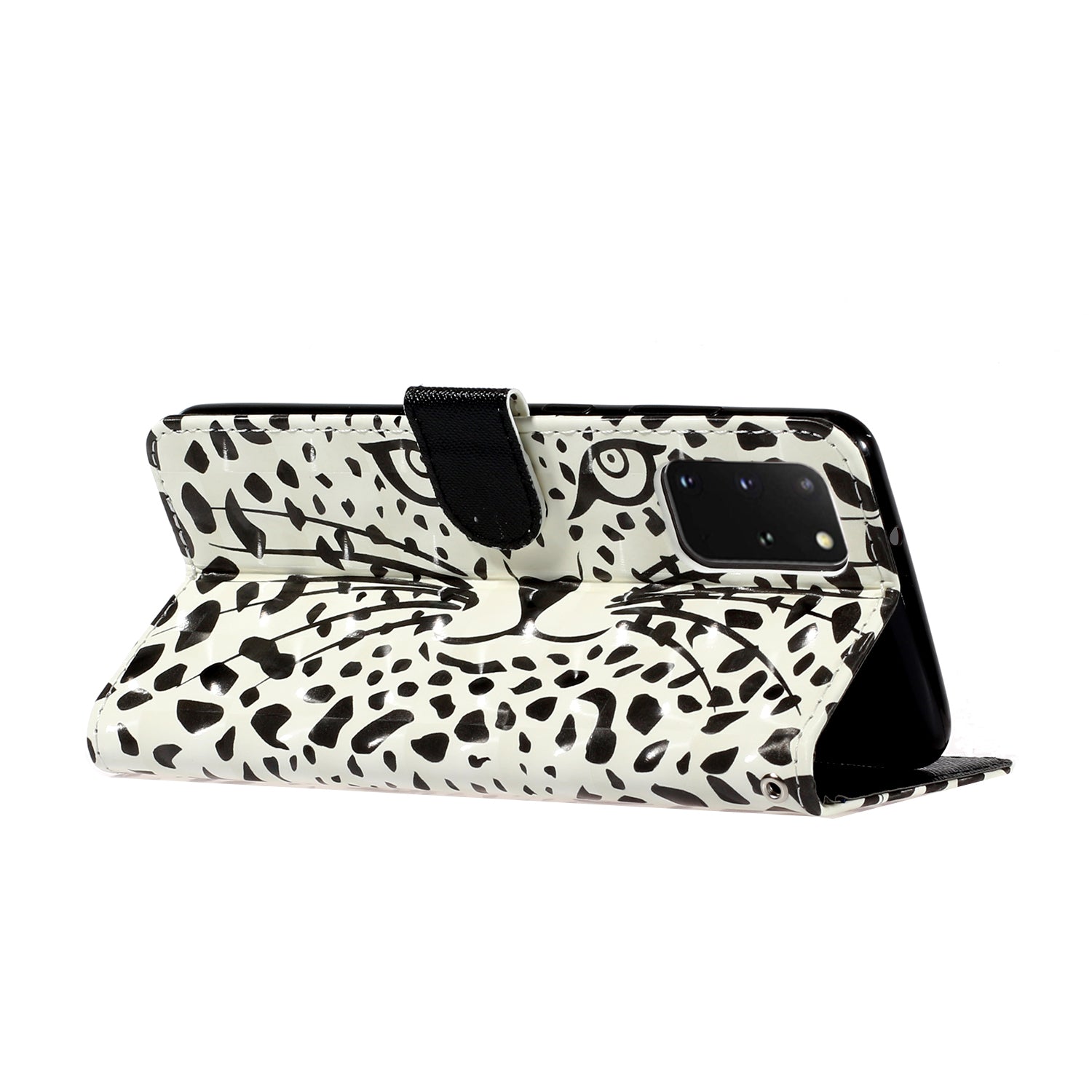 Light Spot Decor Patterned Embossed Leather Wallet Case Cover for Samsung Galaxy S20 Plus - Cartoon Leopard