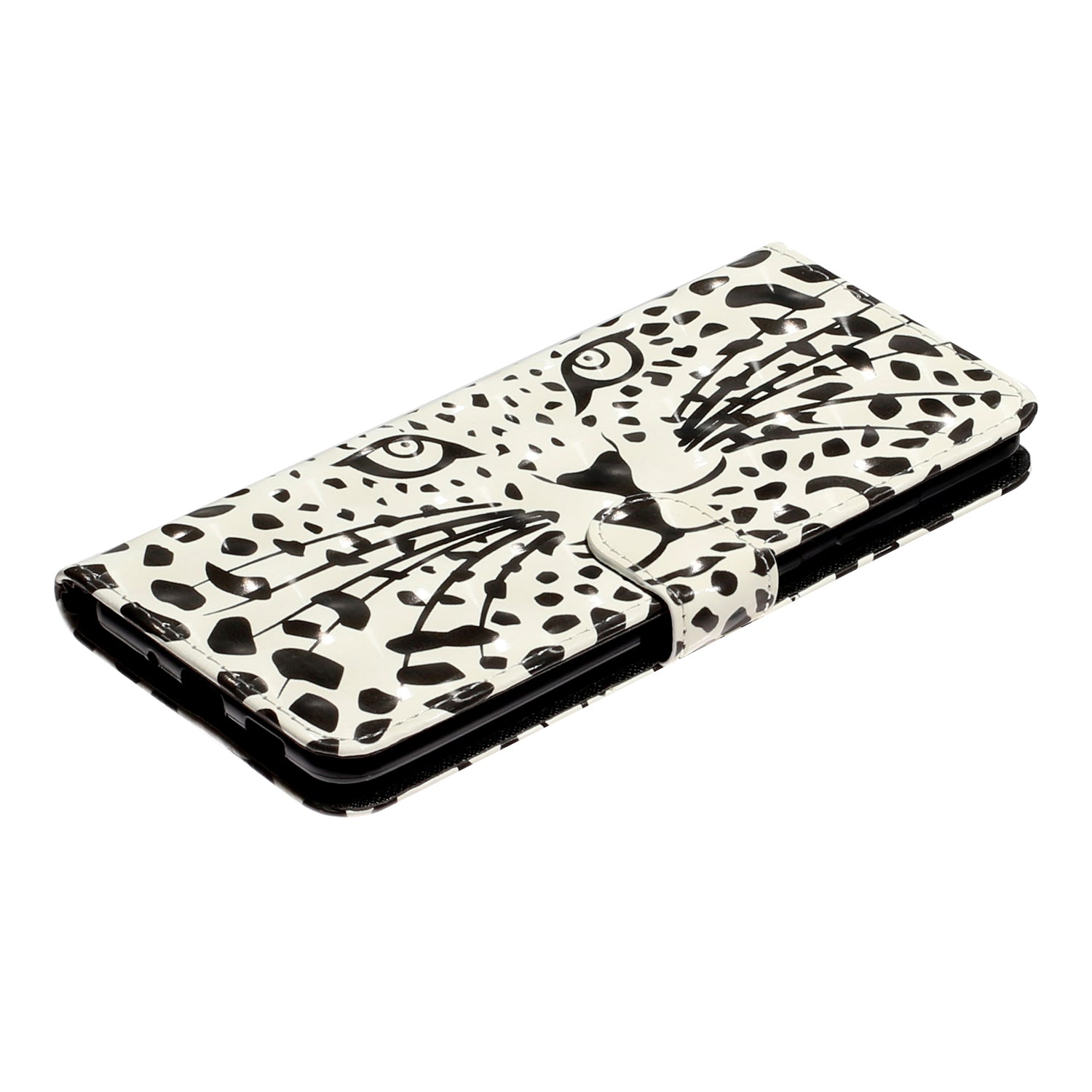 Light Spot Decor Patterned Embossed Leather Wallet Case Cover for Samsung Galaxy S20 Plus - Cartoon Leopard