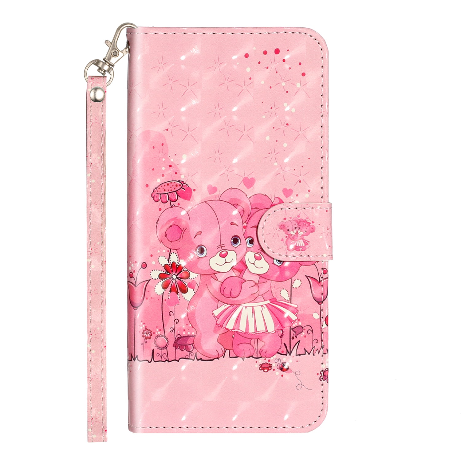 Light Spot Decor Pattern Embossed Leather Case Wallet for Samsung Galaxy S20 Ultra - Teddy