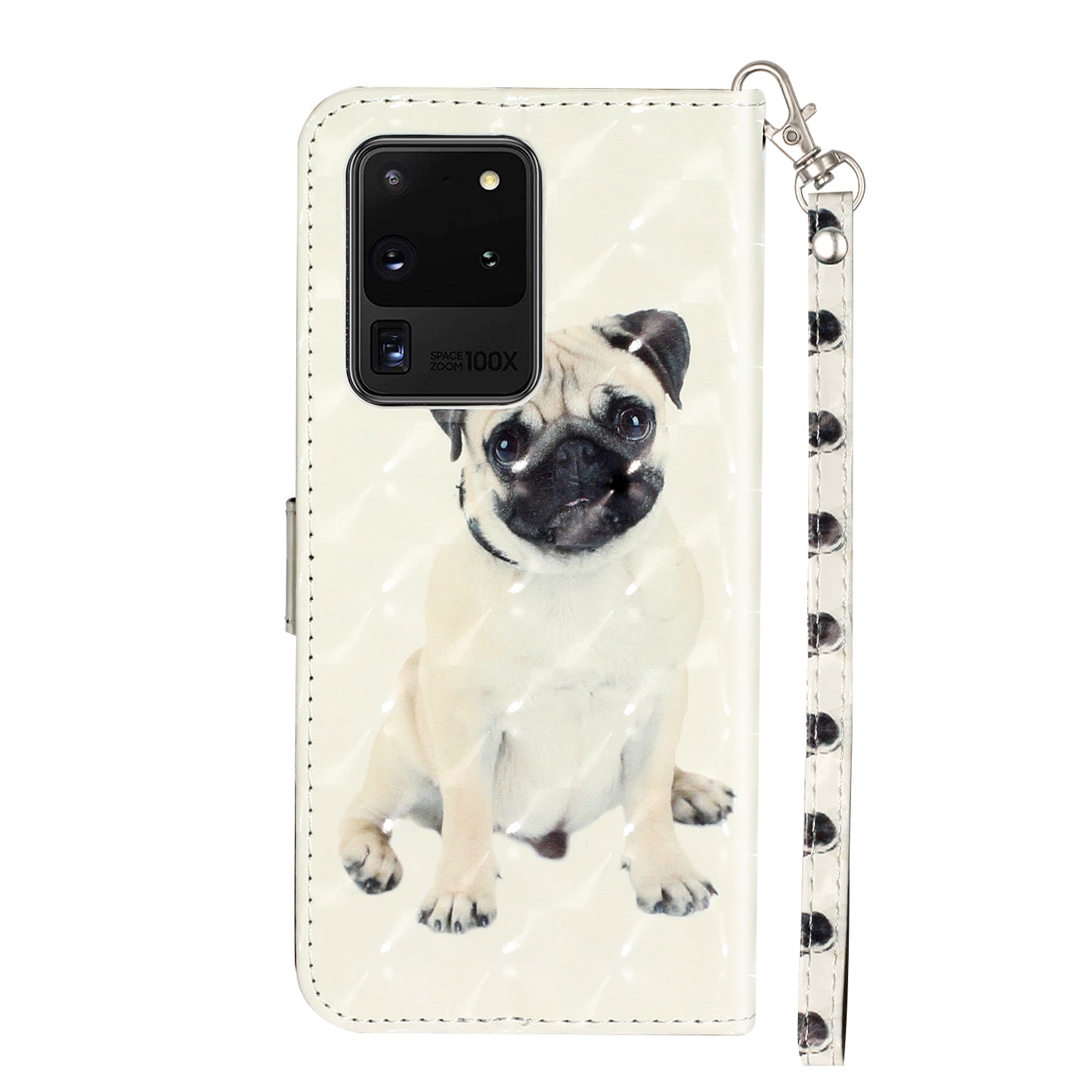 Light Spot Decor Pattern Embossed Leather Case Wallet for Samsung Galaxy S20 Ultra - Dog