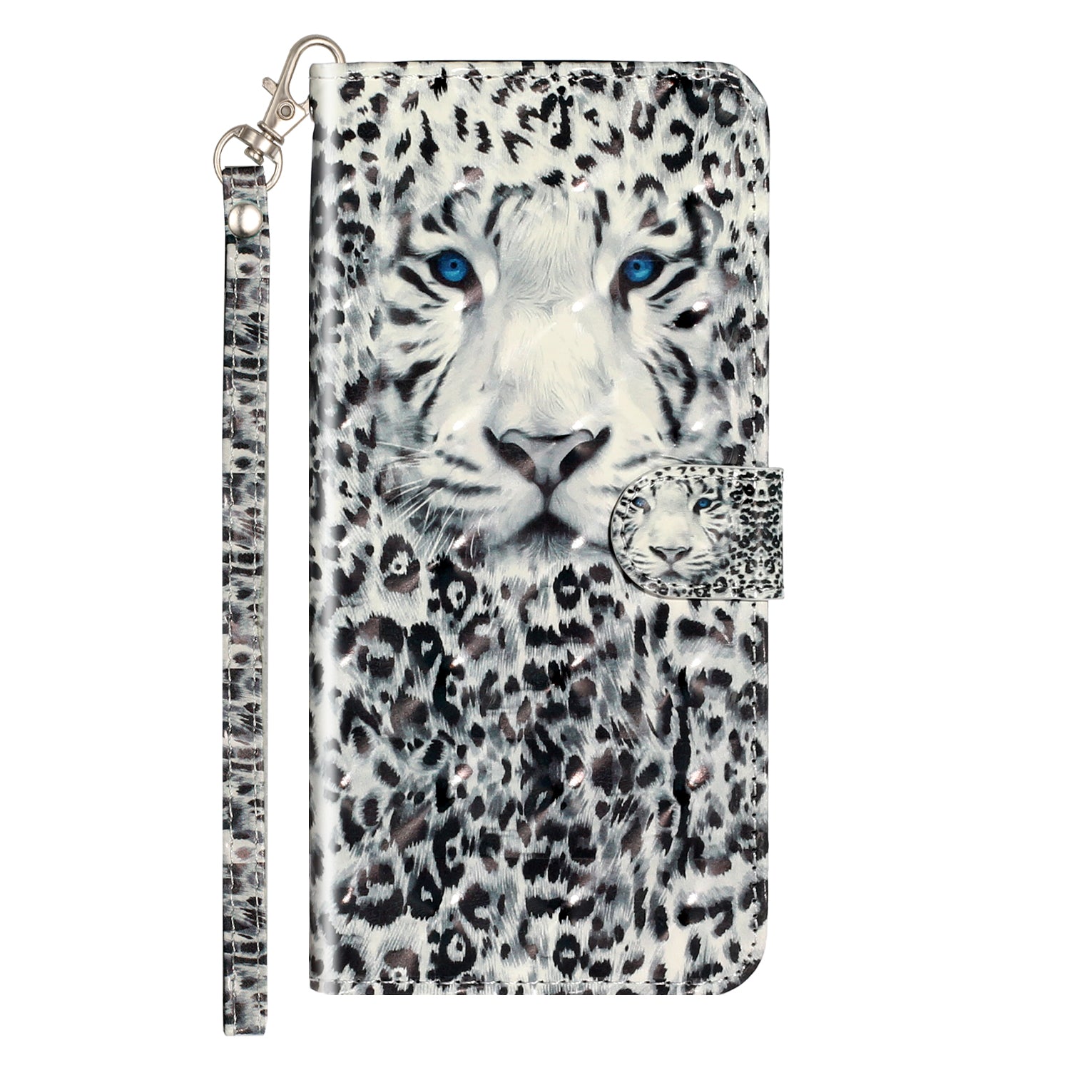 Light Spot Decor Pattern Embossed Leather Case Wallet for Samsung Galaxy S20 Ultra - Leopard Face