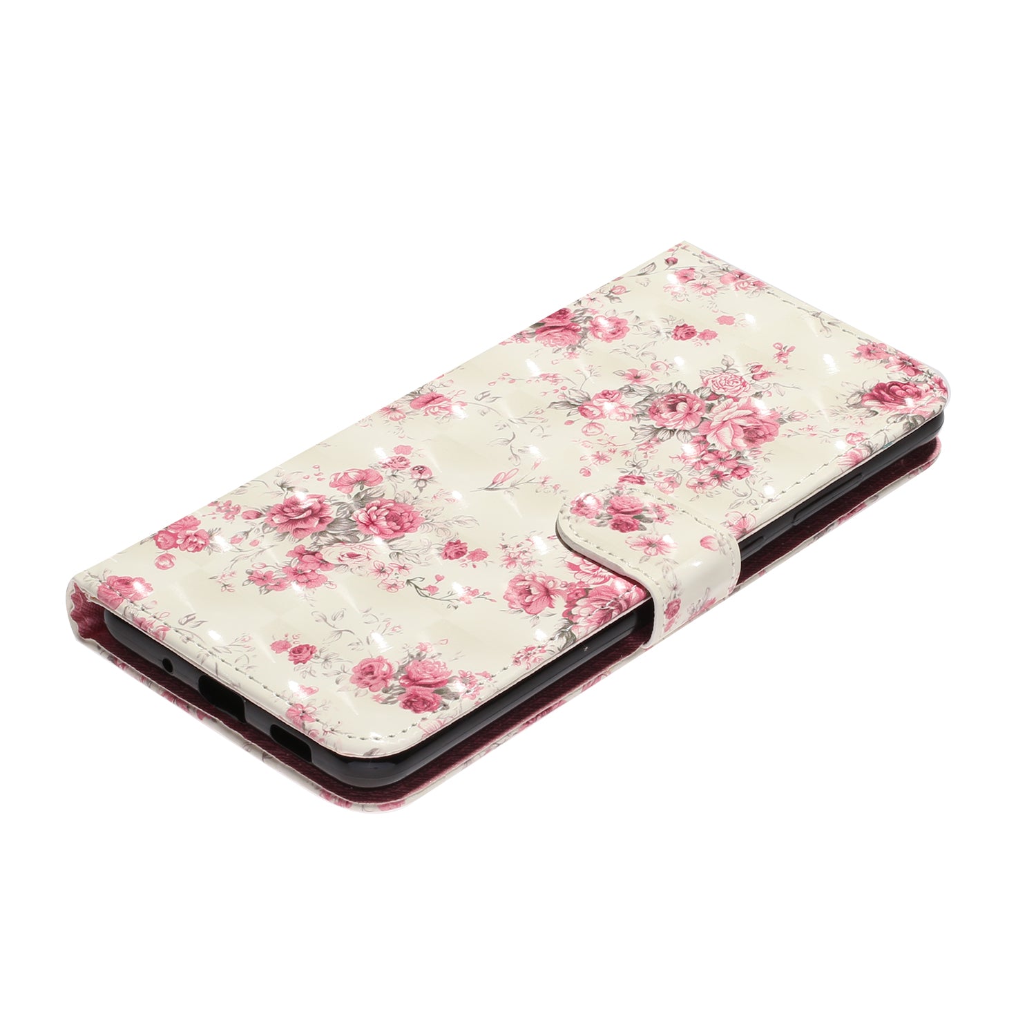 Light Spot Decor Pattern Embossed Leather Case Wallet for Samsung Galaxy S20 Ultra - Flower