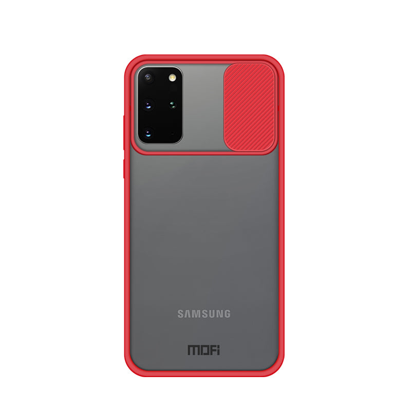 MOFI XINDUN Series Shockproof PC+TPU Cover with Lens Protective Slide Shield for Samsung Galaxy S20 Plus - Red