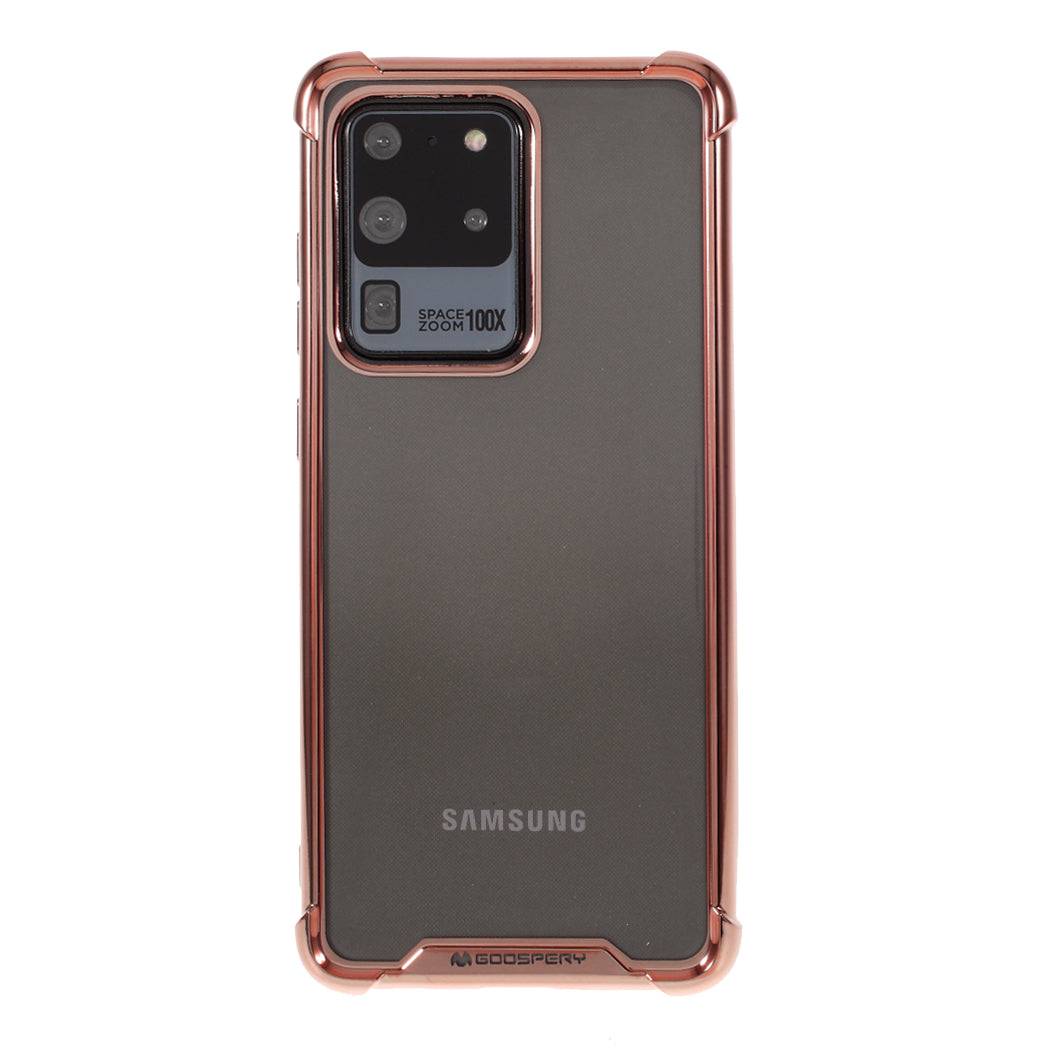 MERCURY GOOSPERY Protective Case Electroplating TPU Phone Shell for Samsung Galaxy S20 Ultra - Rose Gold