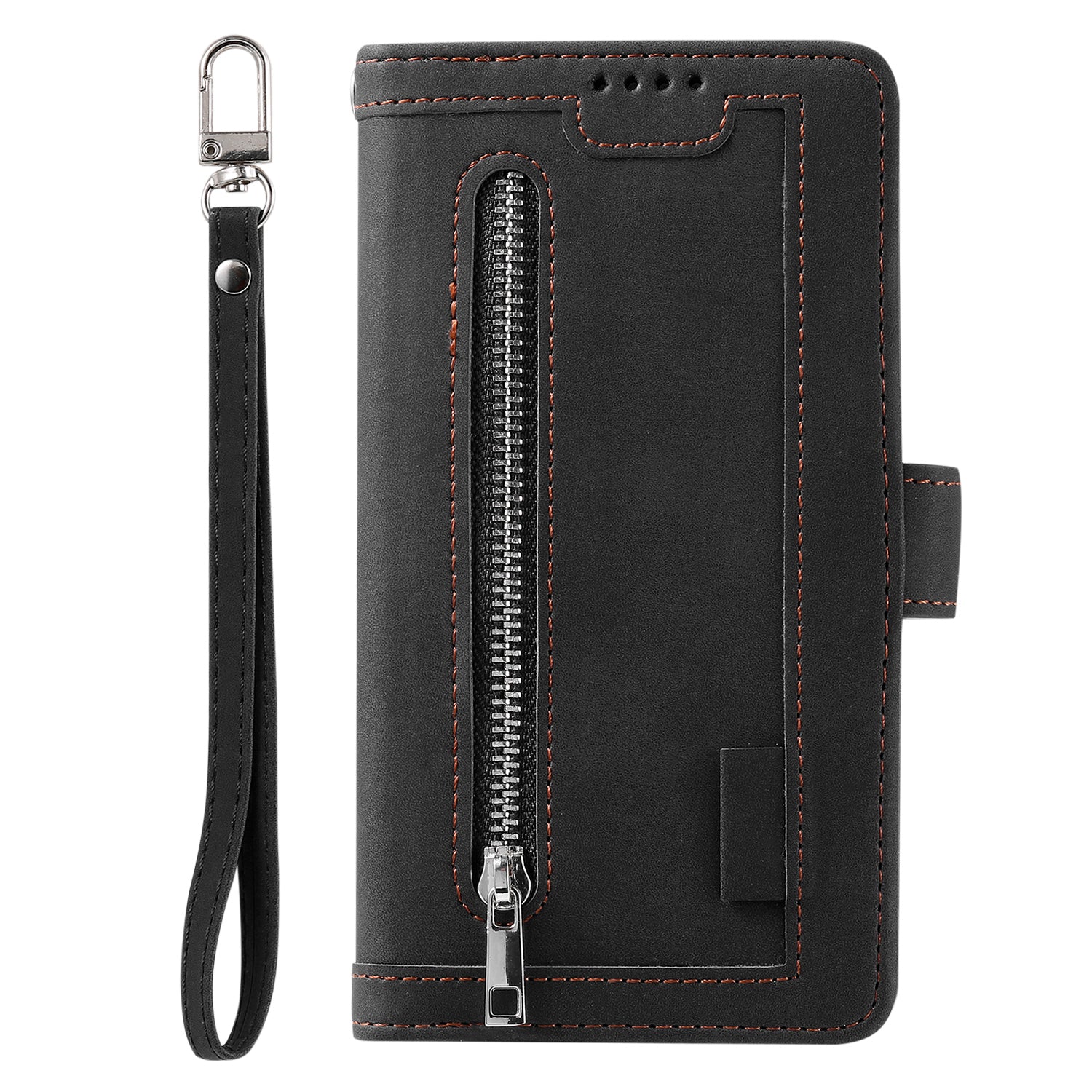 Zipper Pocket 9 Card Slots Leather Wallet Stand Case for Samsung Galaxy S20 Ultra - Black