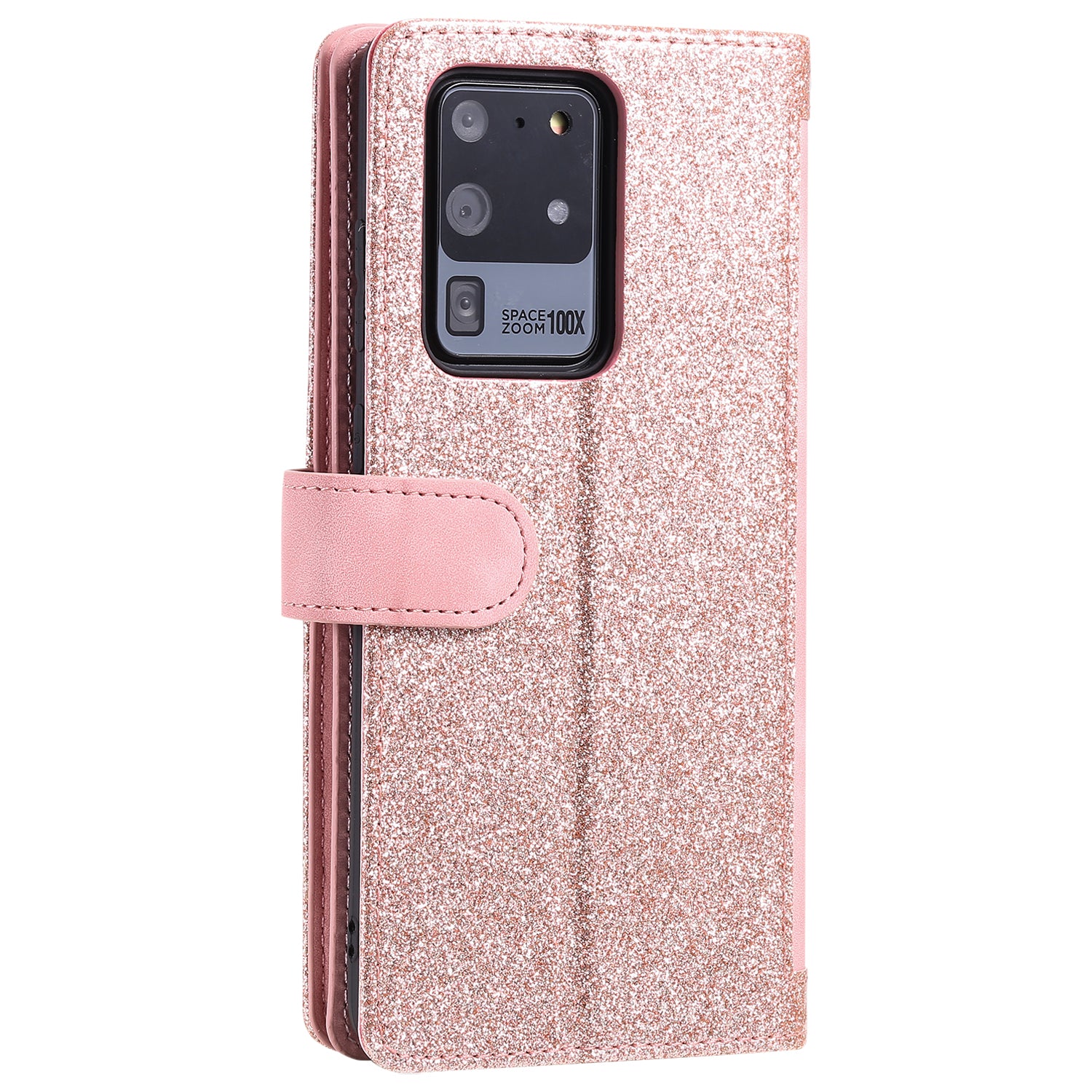 Zipper Pocket 9 Card Slots Leather Wallet Stand Case for Samsung Galaxy S20 Ultra - Pink