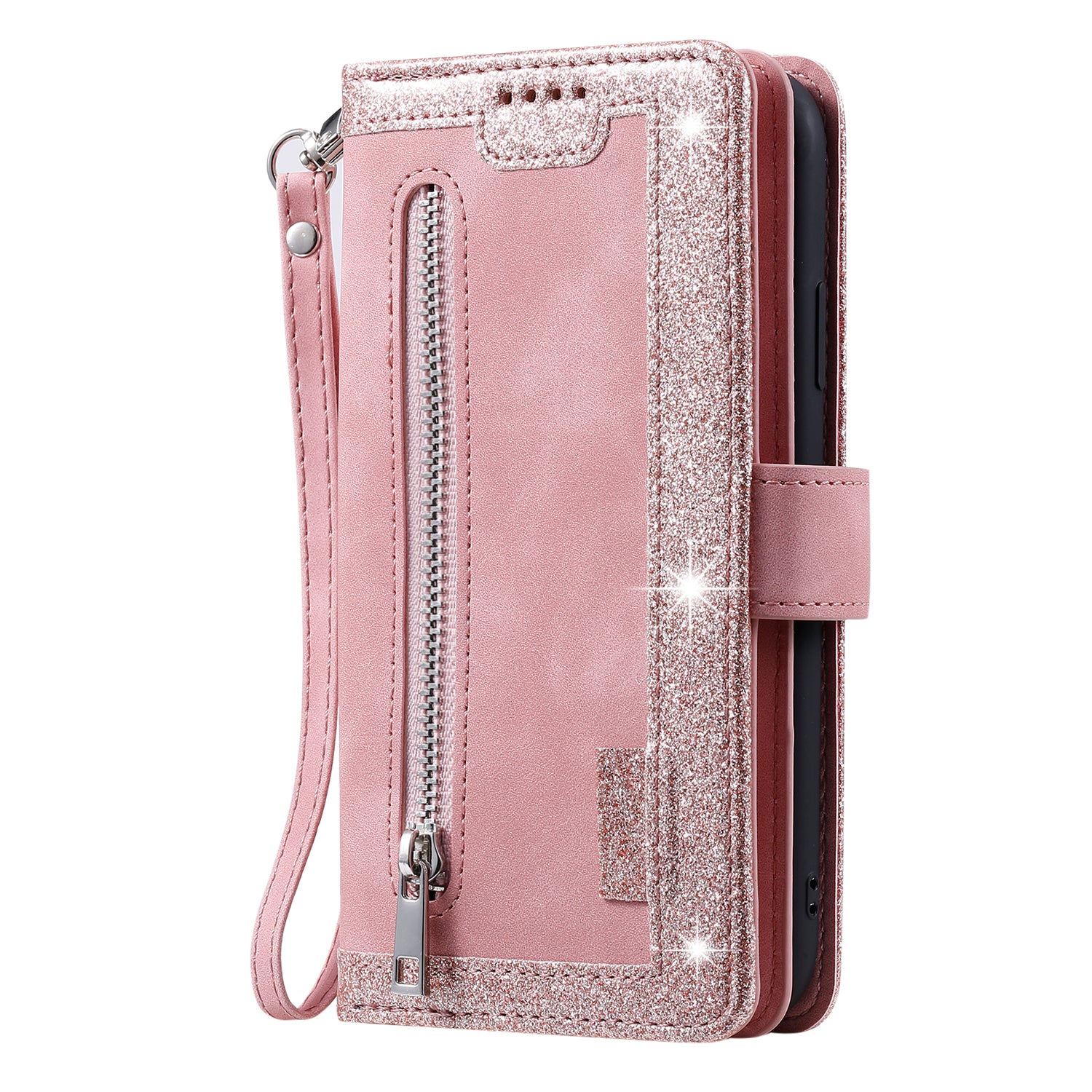 Zipper Pocket 9 Card Slots Leather Wallet Stand Case for Samsung Galaxy S20 Ultra - Pink