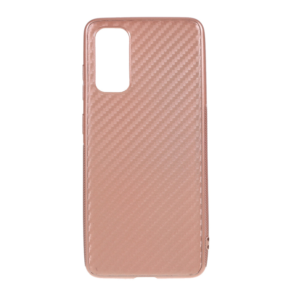 Carbon Fiber TPU Case for Samsung Galaxy S20 4G/S20 5G - Rose Gold