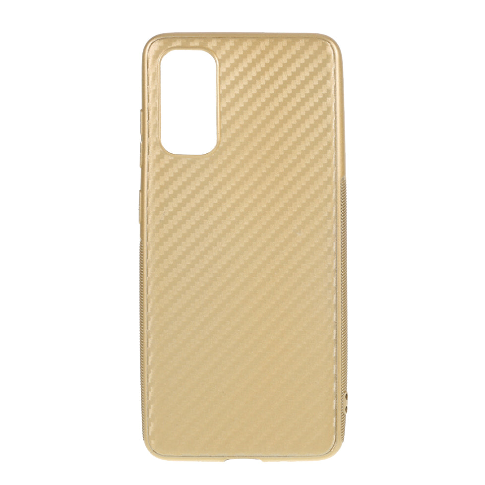 Carbon Fiber TPU Case for Samsung Galaxy S20 4G/S20 5G - Gold