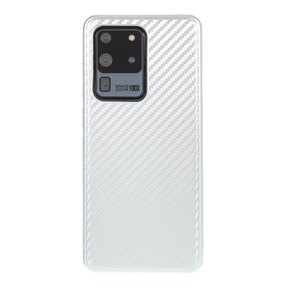 Carbon Fiber TPU Case for Samsung Galaxy S20 Ultra - Silver