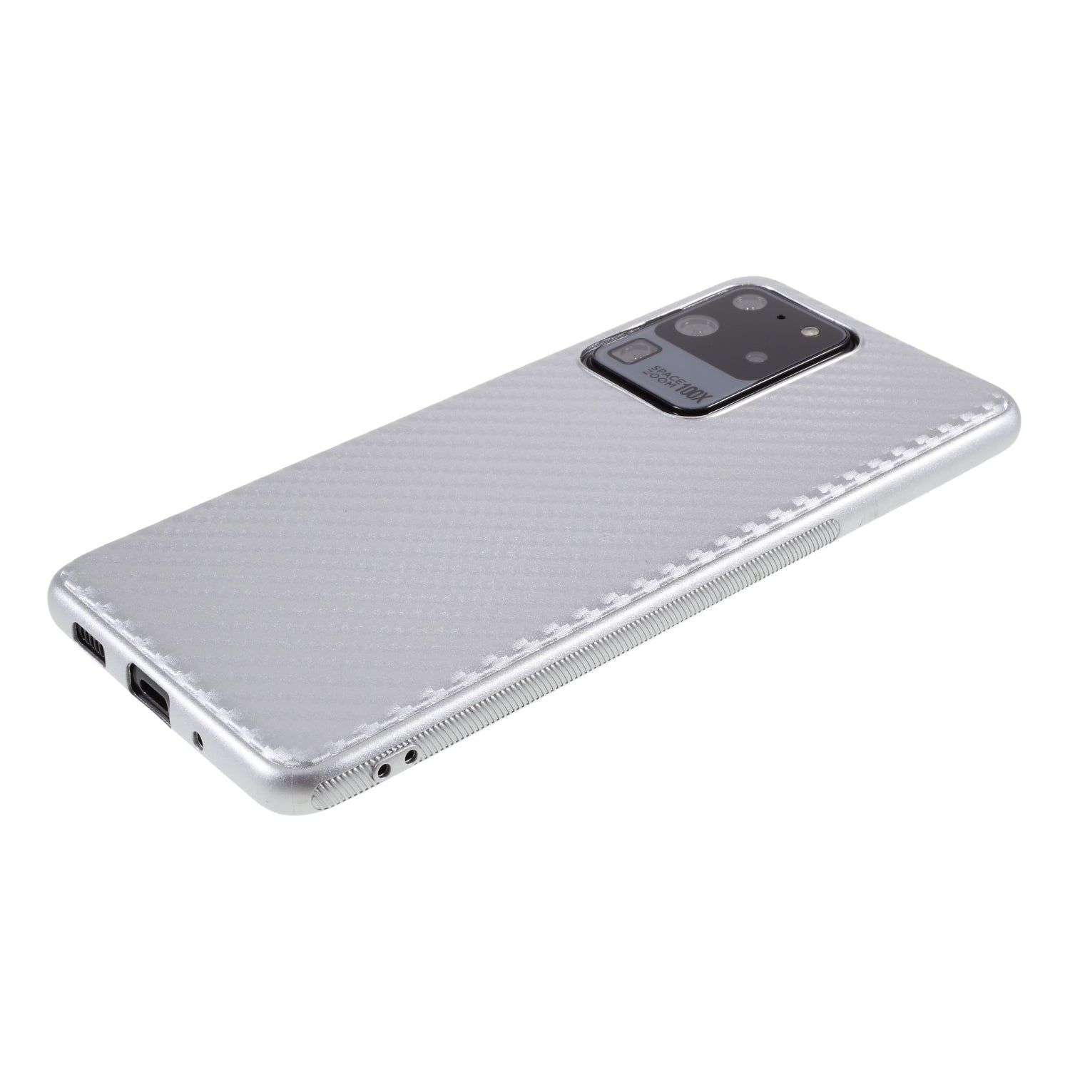 Carbon Fiber TPU Case for Samsung Galaxy S20 Ultra - Silver