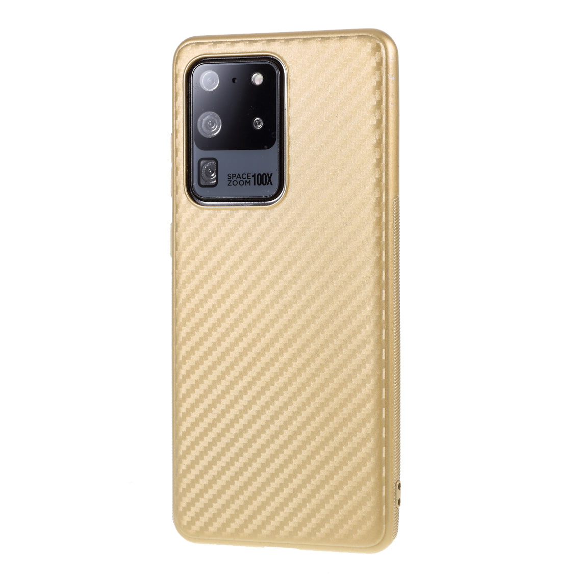 Carbon Fiber TPU Case for Samsung Galaxy S20 Ultra - Gold