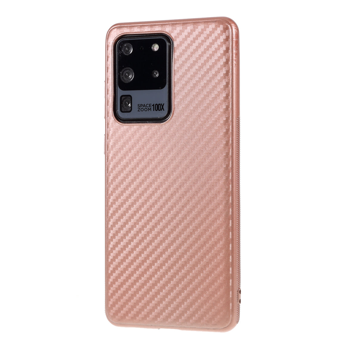 Carbon Fiber TPU Case for Samsung Galaxy S20 Ultra - Rose Gold