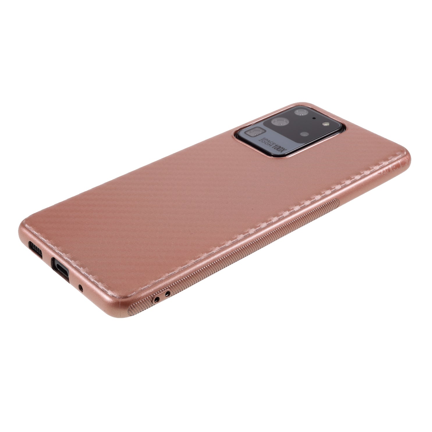 Carbon Fiber TPU Case for Samsung Galaxy S20 Ultra - Rose Gold