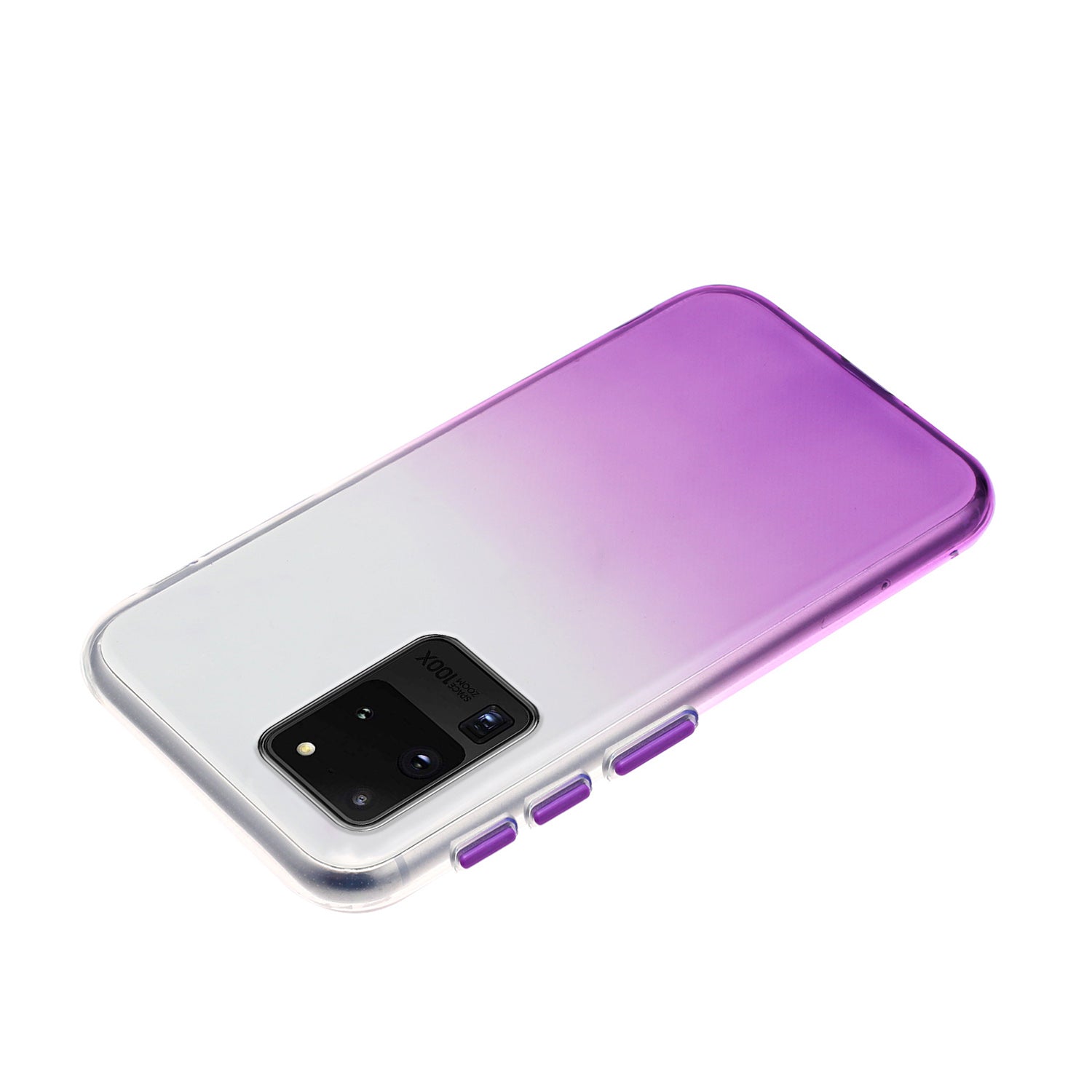 Gradient Color Blocking Button StyleTPU Shell for Samsung Galaxy S20 Ultra - Purple