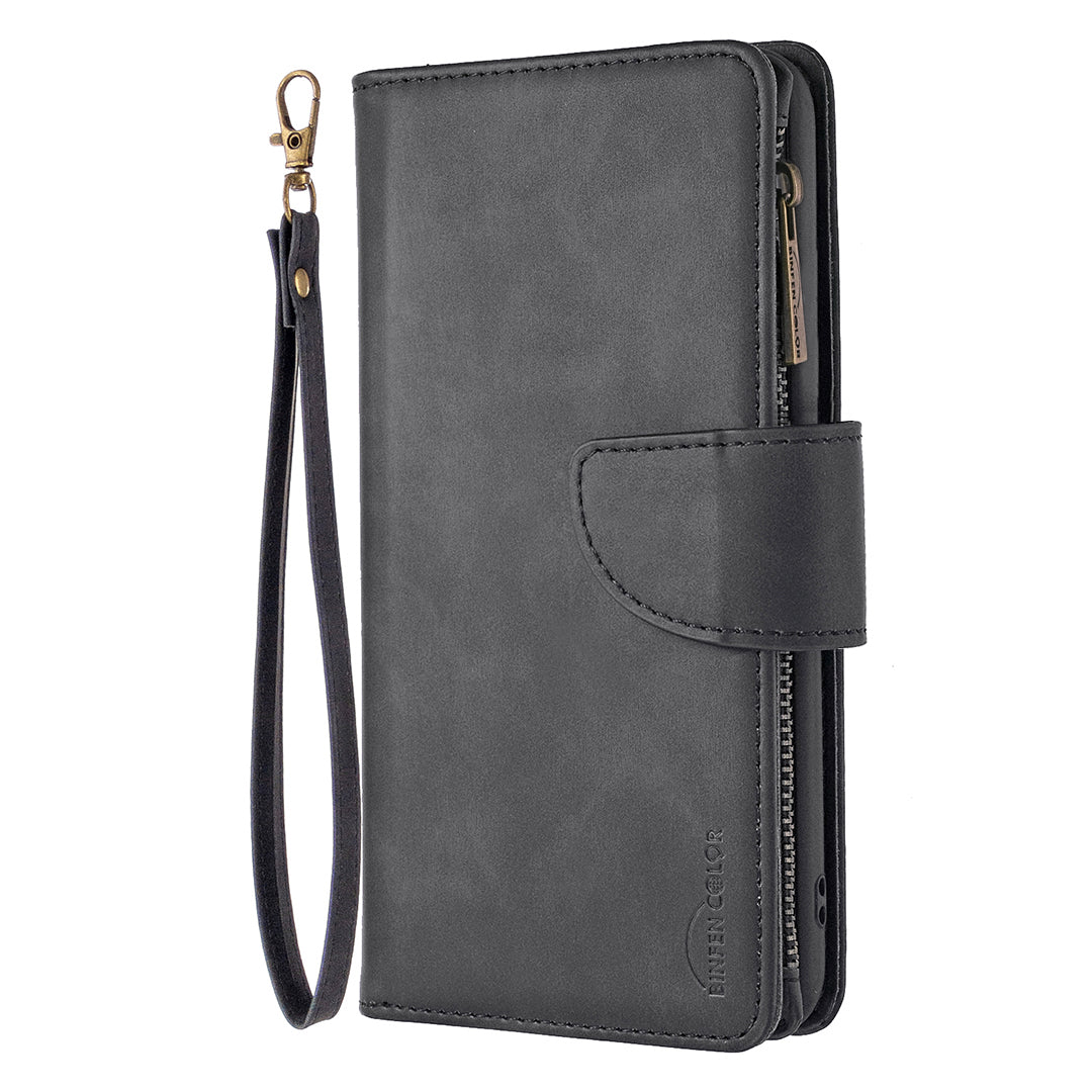 Zipper Pocket Detachable 2-in-1 Leather Wallet Stand Phone Case for Samsung Galaxy S20 4G/S20 5G - Black