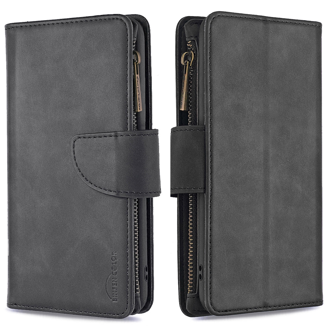 Zipper Pocket Detachable 2-in-1 Leather Wallet Stand Phone Case for Samsung Galaxy S20 4G/S20 5G - Black