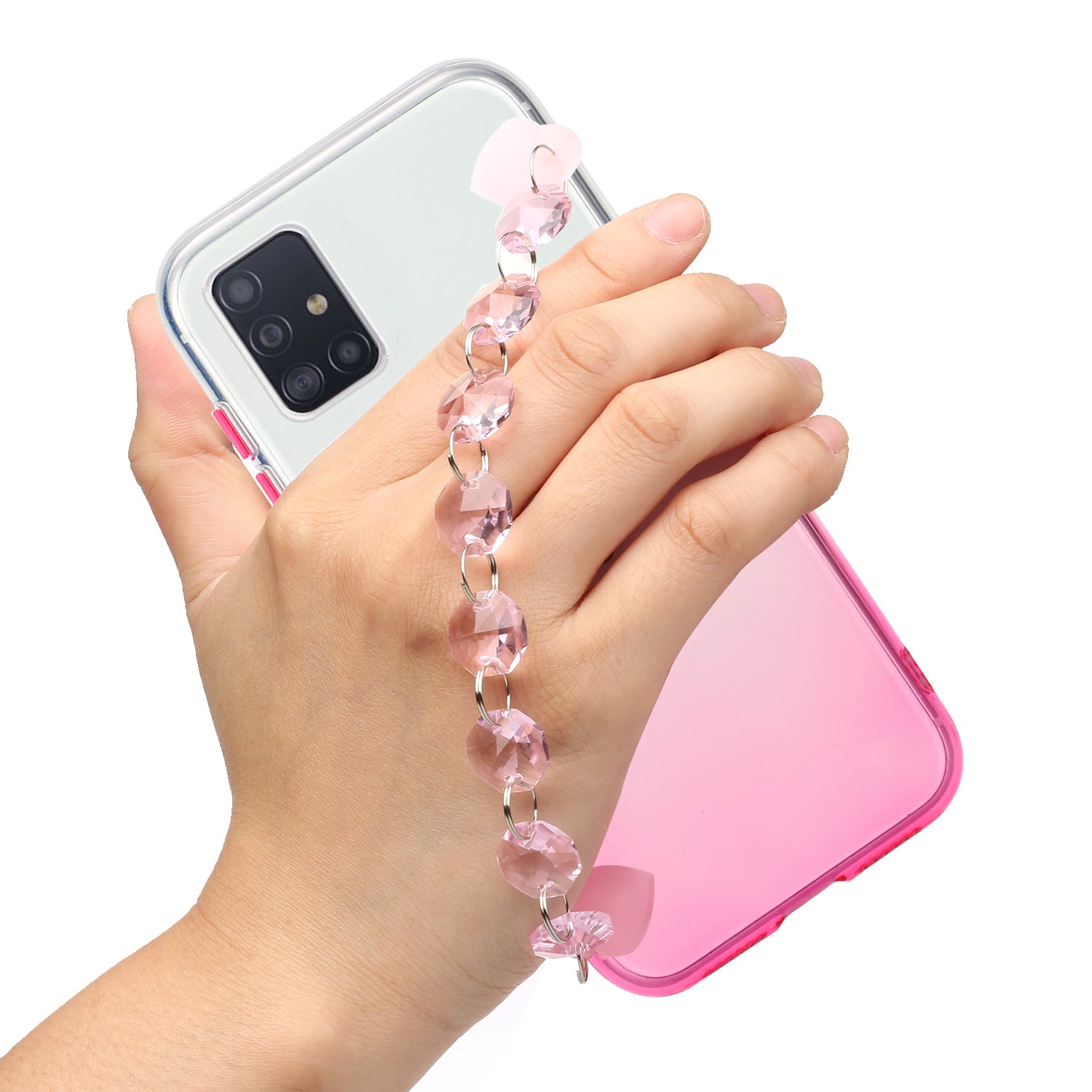 Crystal Bracelet Series Soft Phone Case for Samsung Galaxy S20 4G/S20 5G - Pink