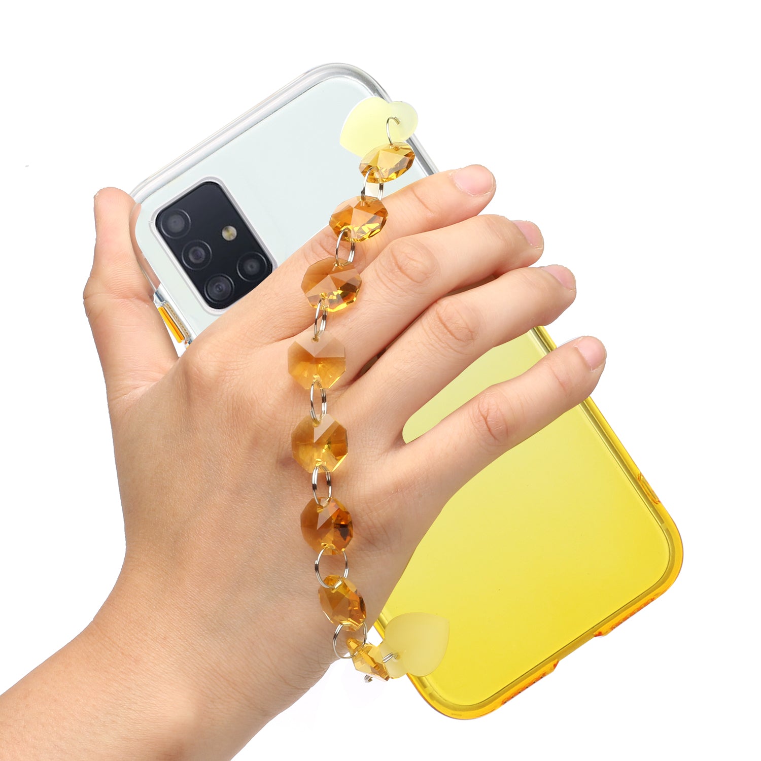 Crystal Bracelet Series Soft Phone Case for Samsung Galaxy S20 4G/S20 5G - Yellow