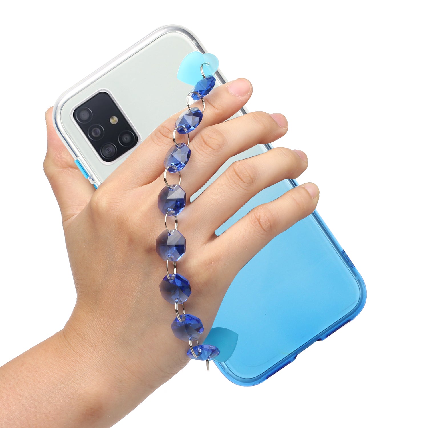 Soft Phone Case Cover with Crystal Bracelet for Samsung Galaxy S20 Plus - Blue