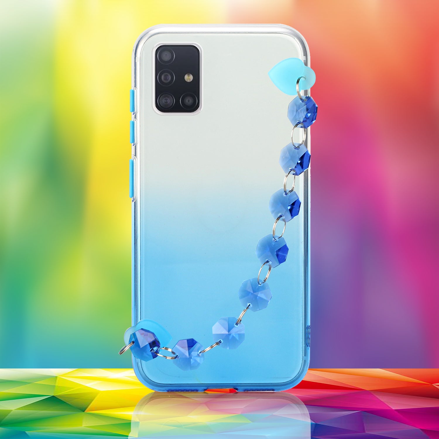 Soft Phone Case Cover with Crystal Bracelet for Samsung Galaxy S20 Plus - Blue