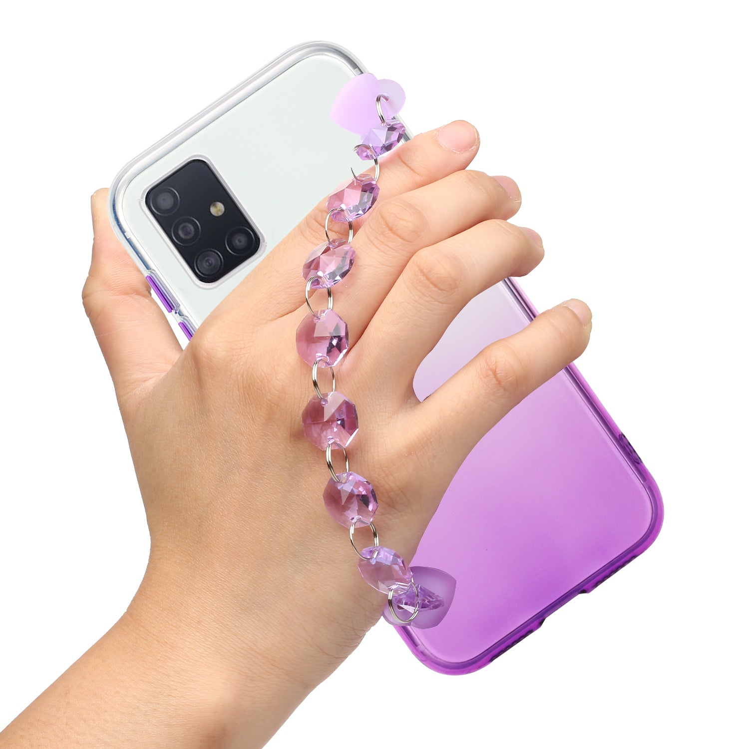 Soft Phone Case Cover with Crystal Bracelet for Samsung Galaxy S20 Plus - Purple