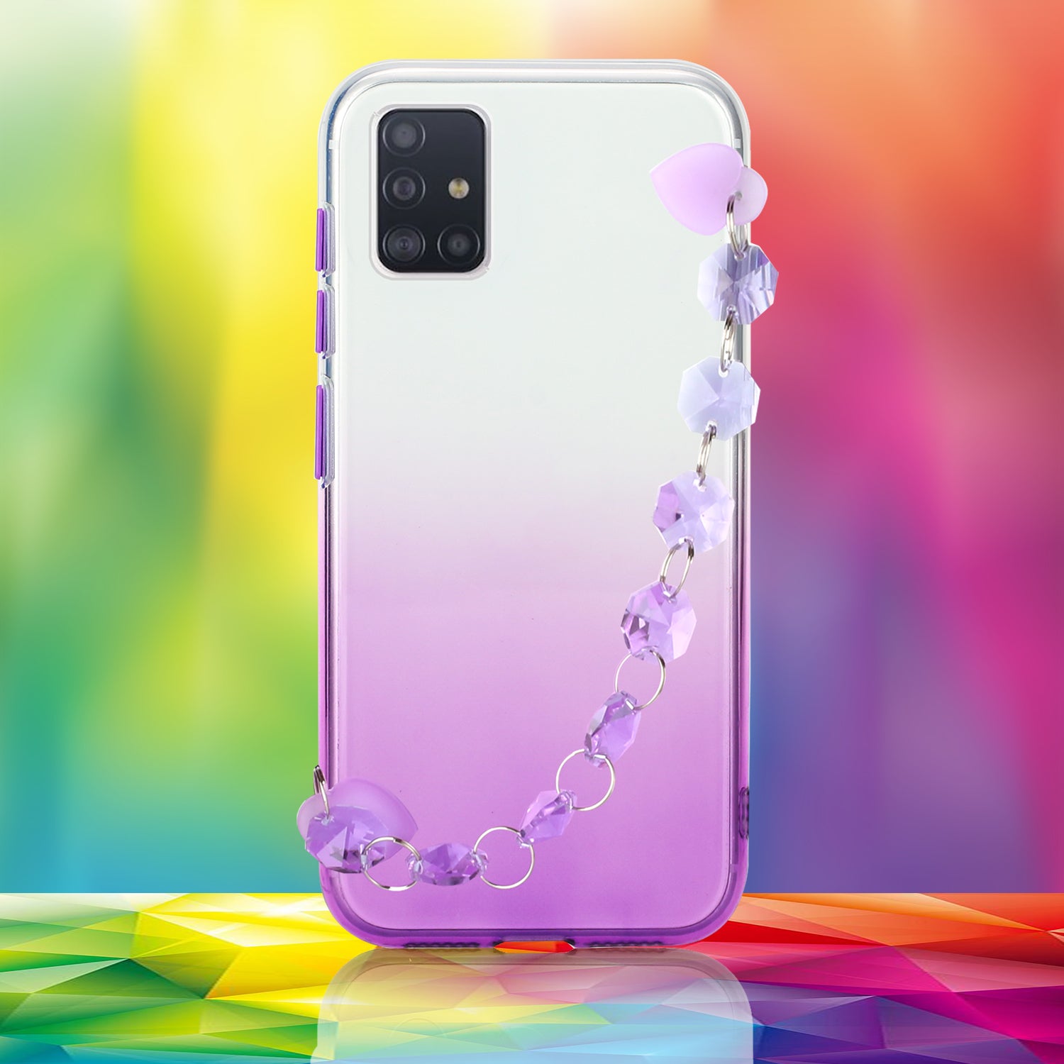 Soft Phone Case Cover with Crystal Bracelet for Samsung Galaxy S20 Plus - Purple