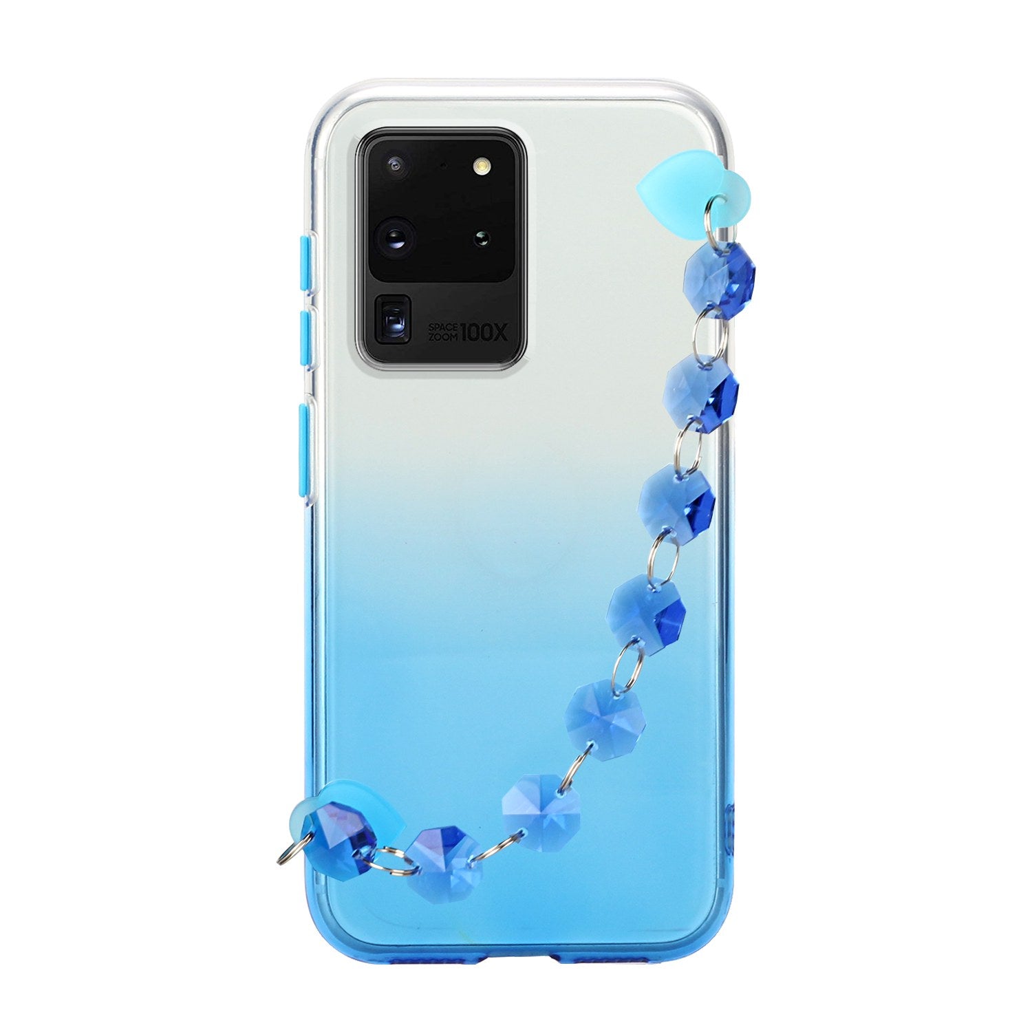 Soft TPU Phone Case Cover with Crystal Bracelet for Samsung Galaxy S20 Ultra - Blue